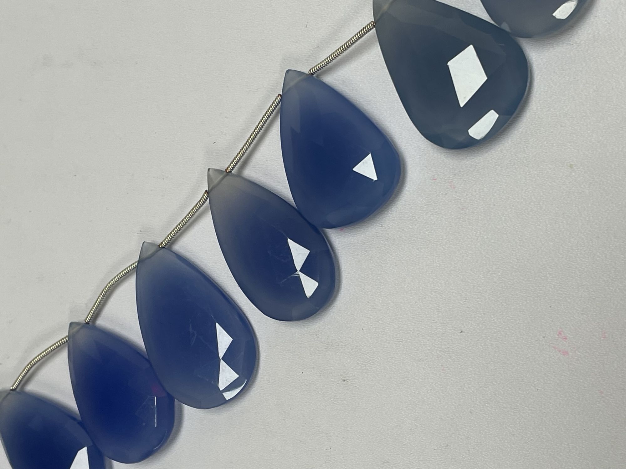 Blue Chalcedony Pear Faceted