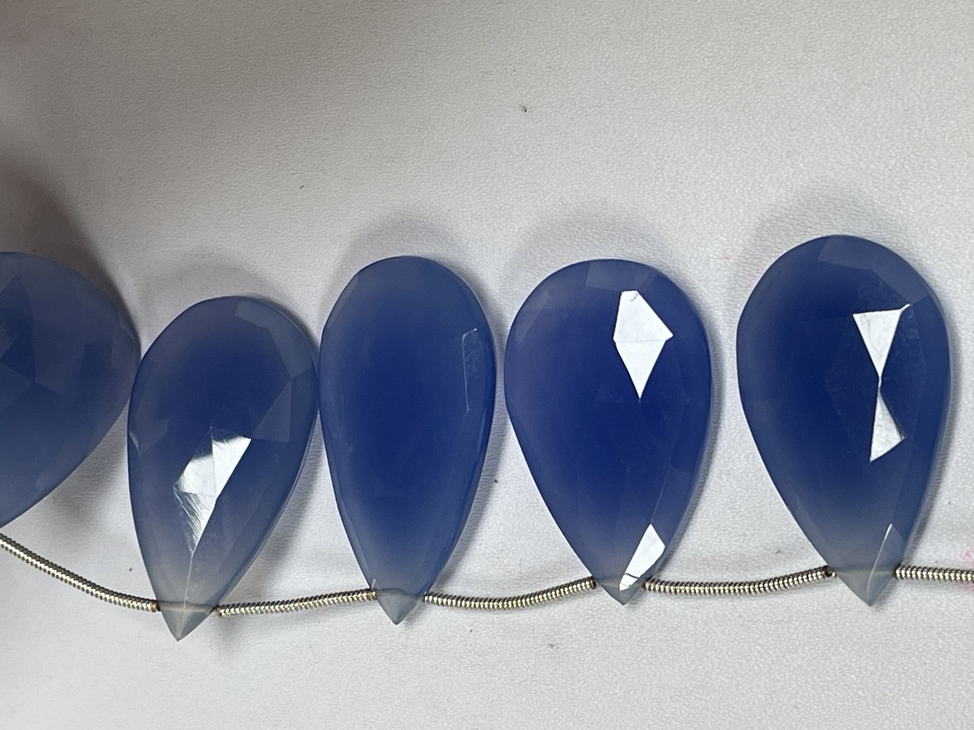 Blue Chalcedony Pear Faceted