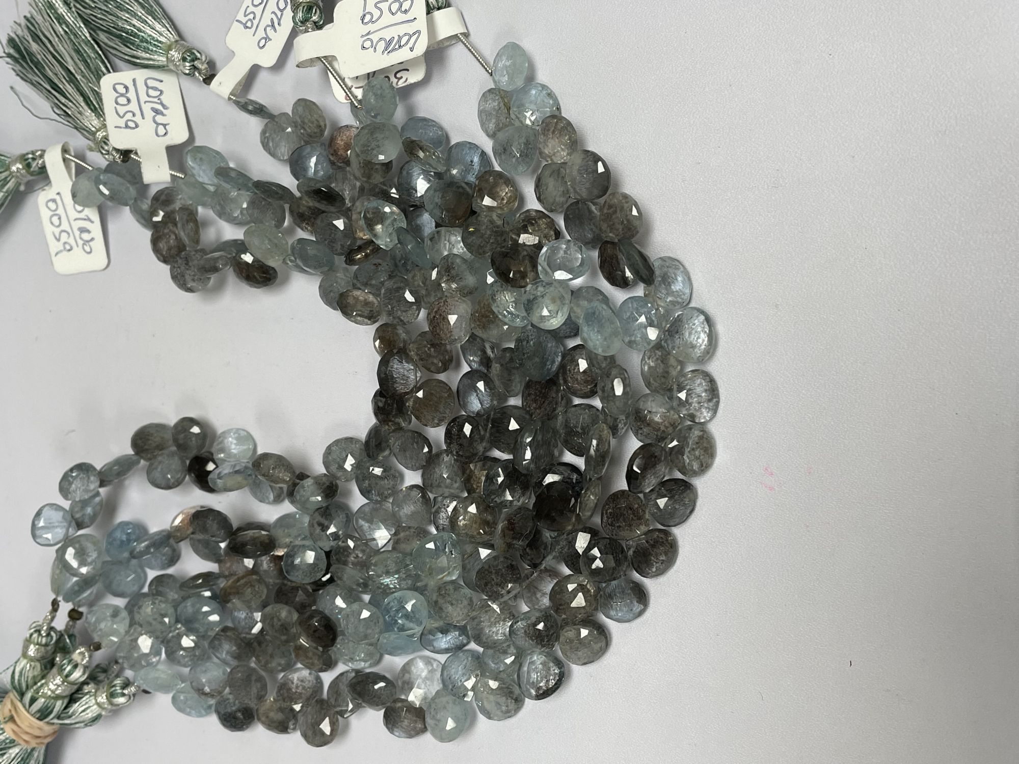 Copper Aquamarine Heart Faceted