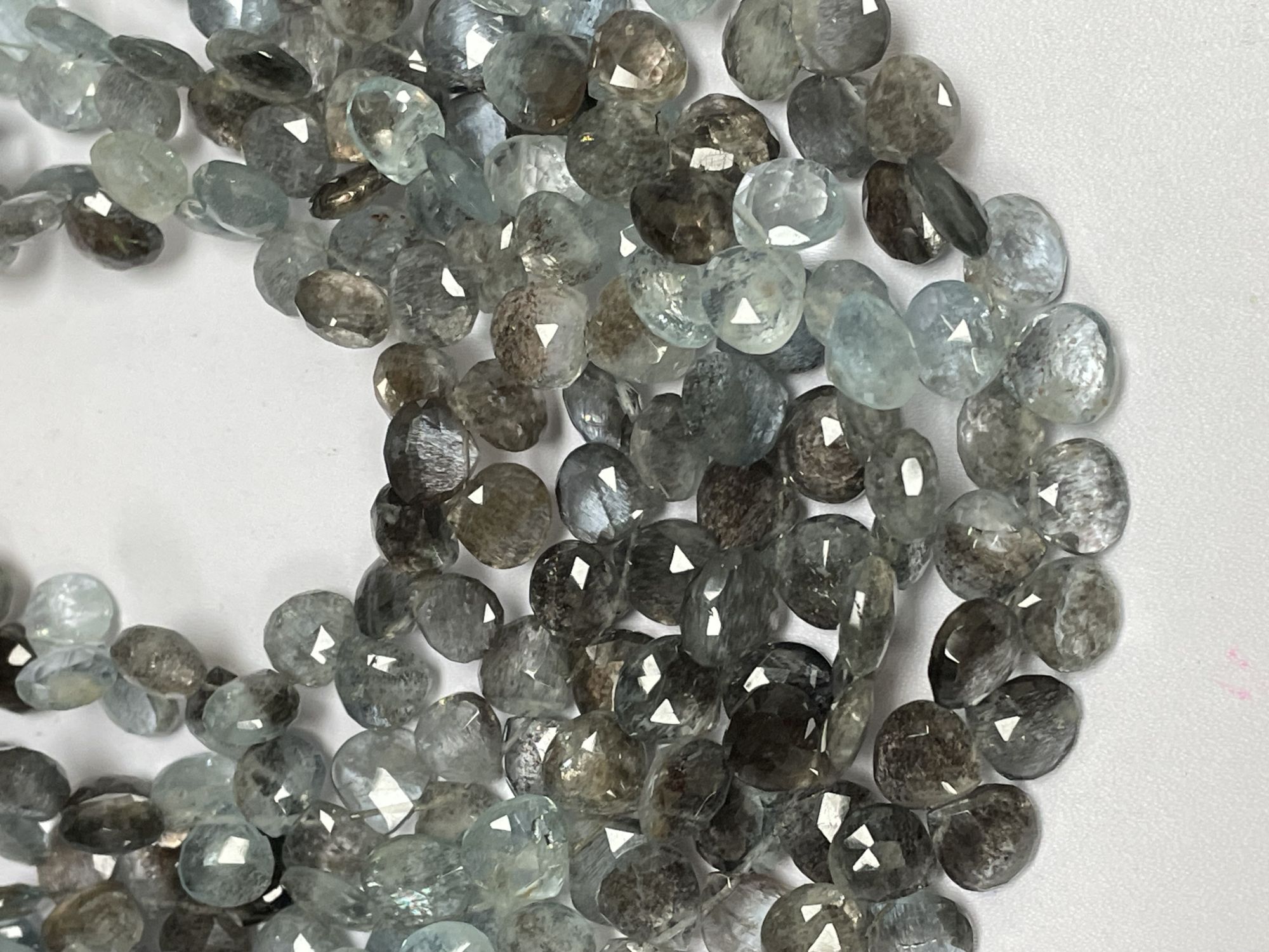 Copper Aquamarine Heart Faceted