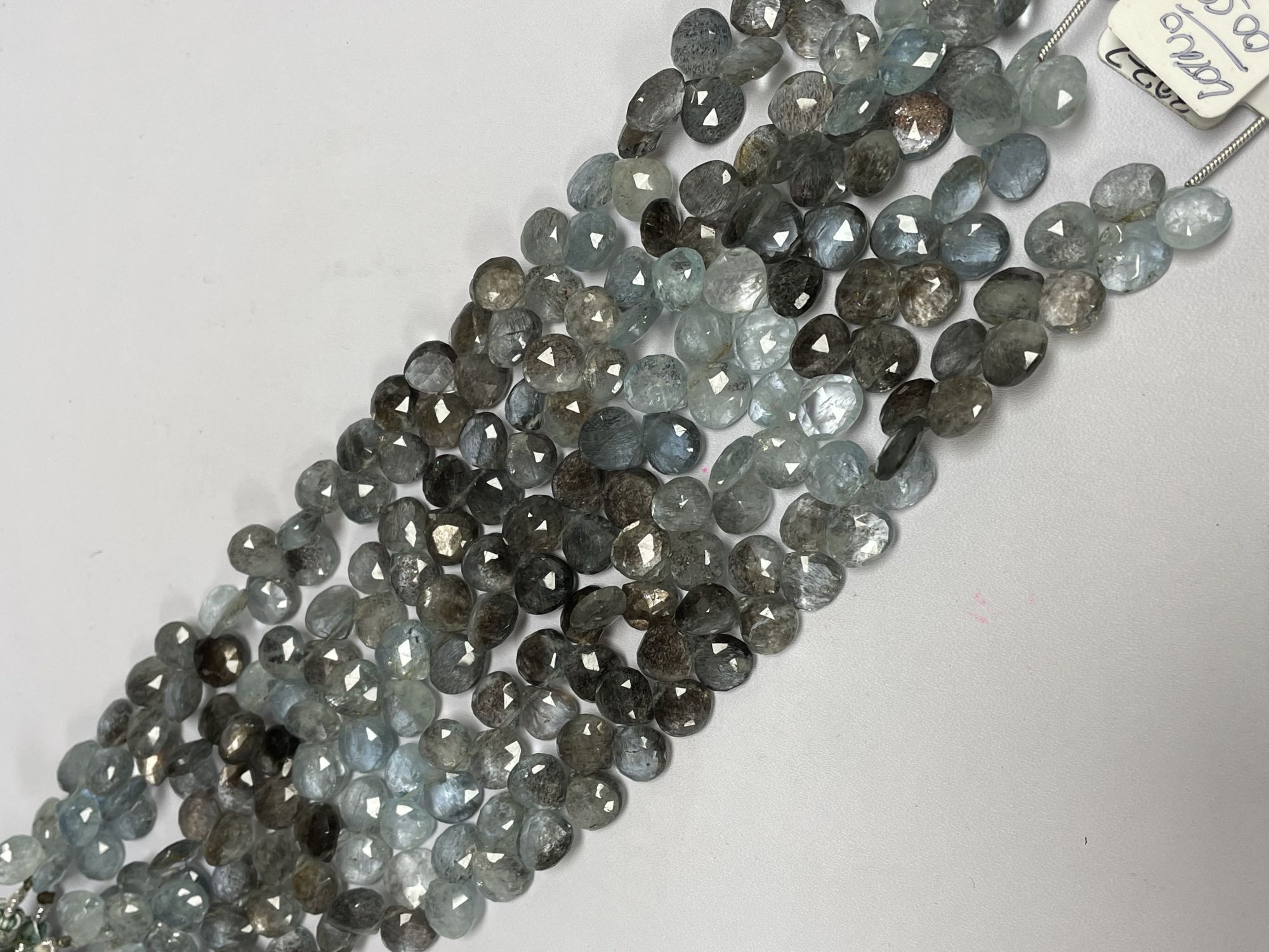 Copper Aquamarine Heart Faceted