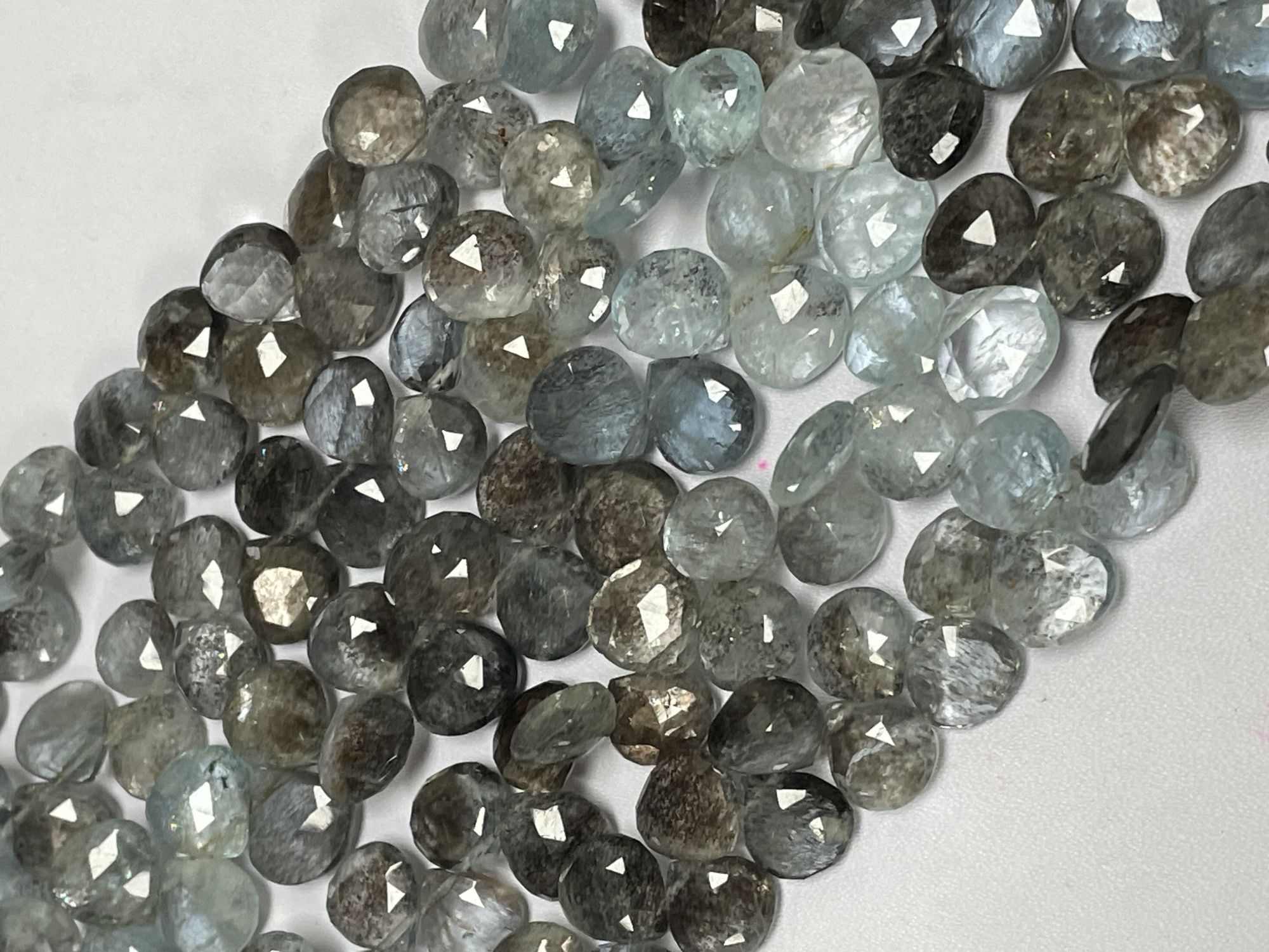 Copper Aquamarine Heart Faceted