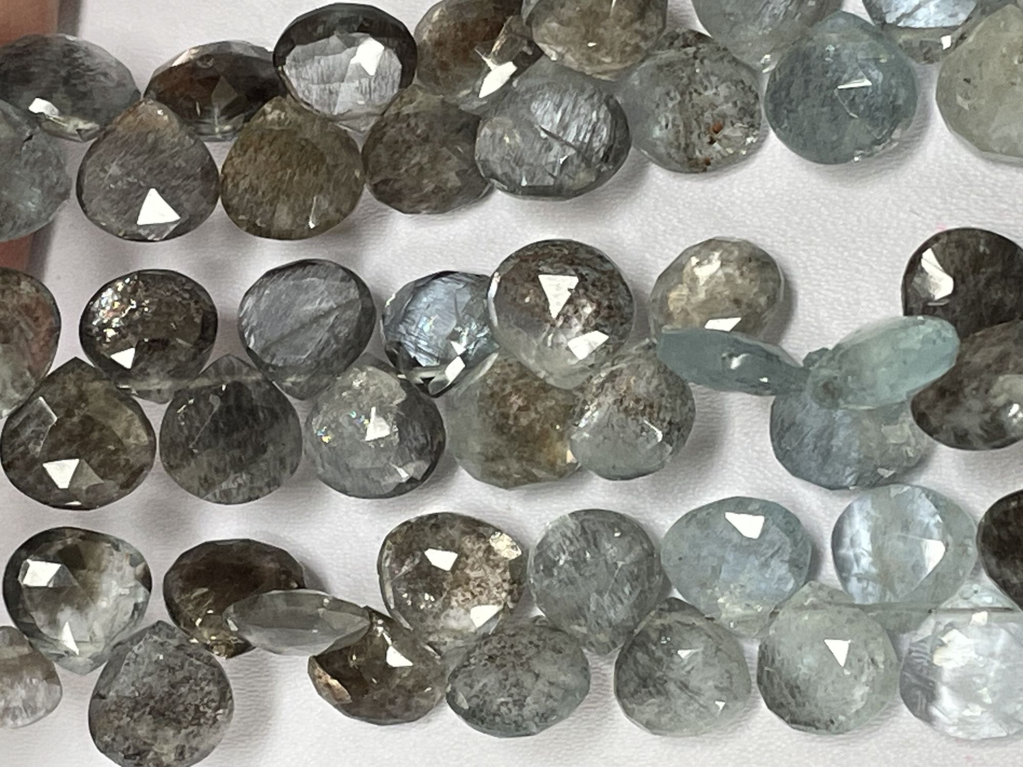 Copper Aquamarine Heart Faceted