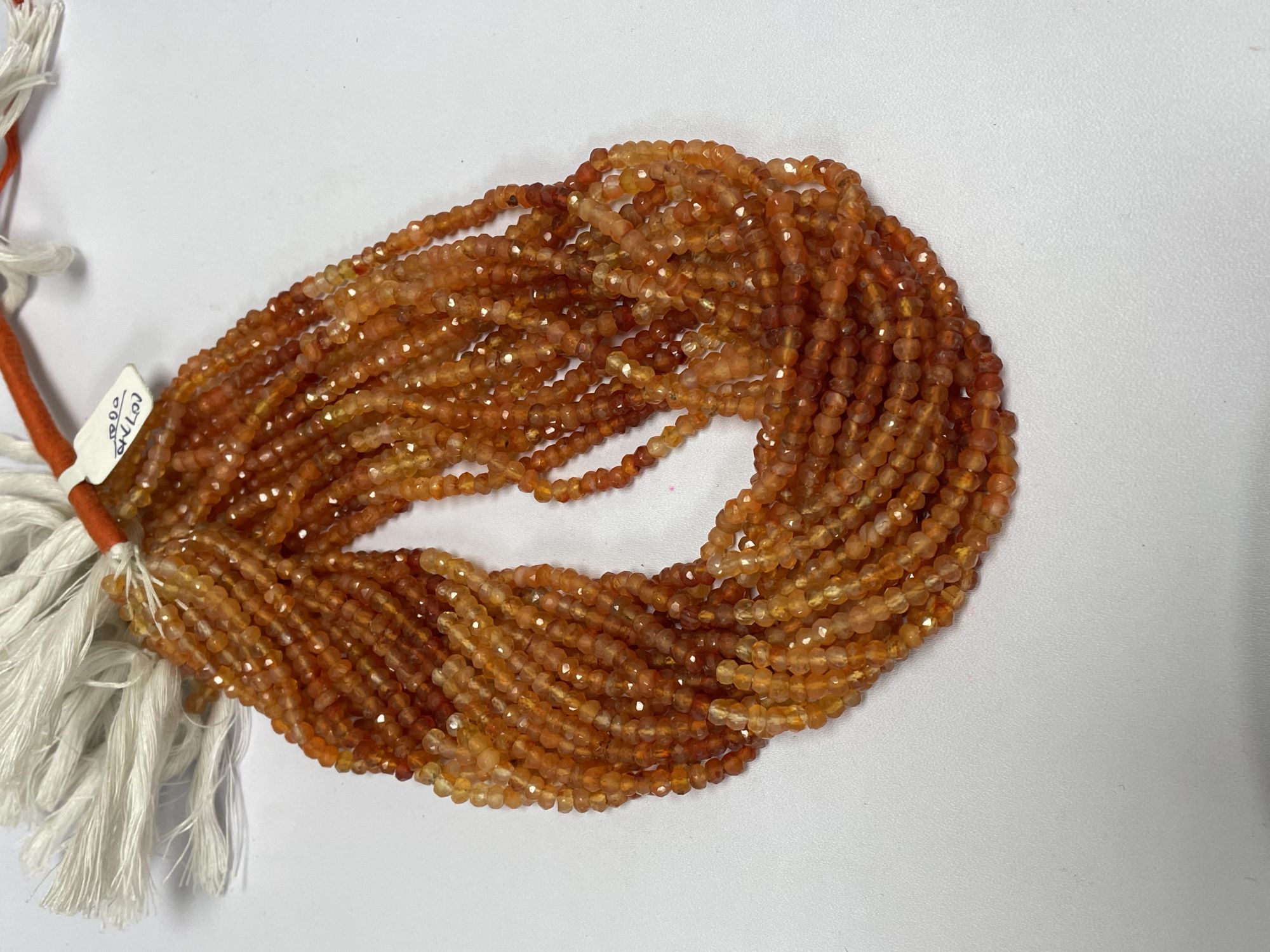 Shaded Carnelian Rondelle Faceted