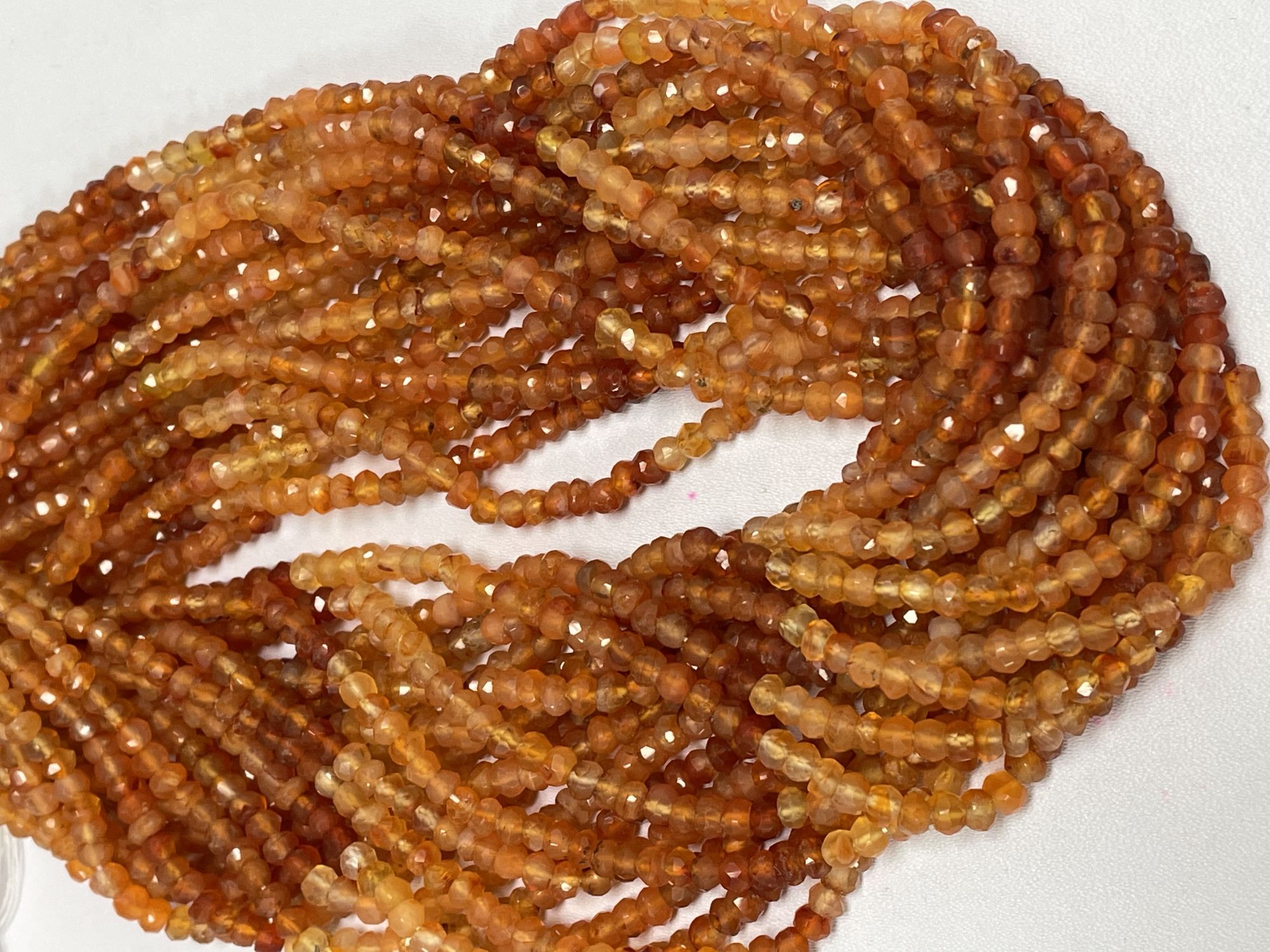 Shaded Carnelian Rondelle Faceted