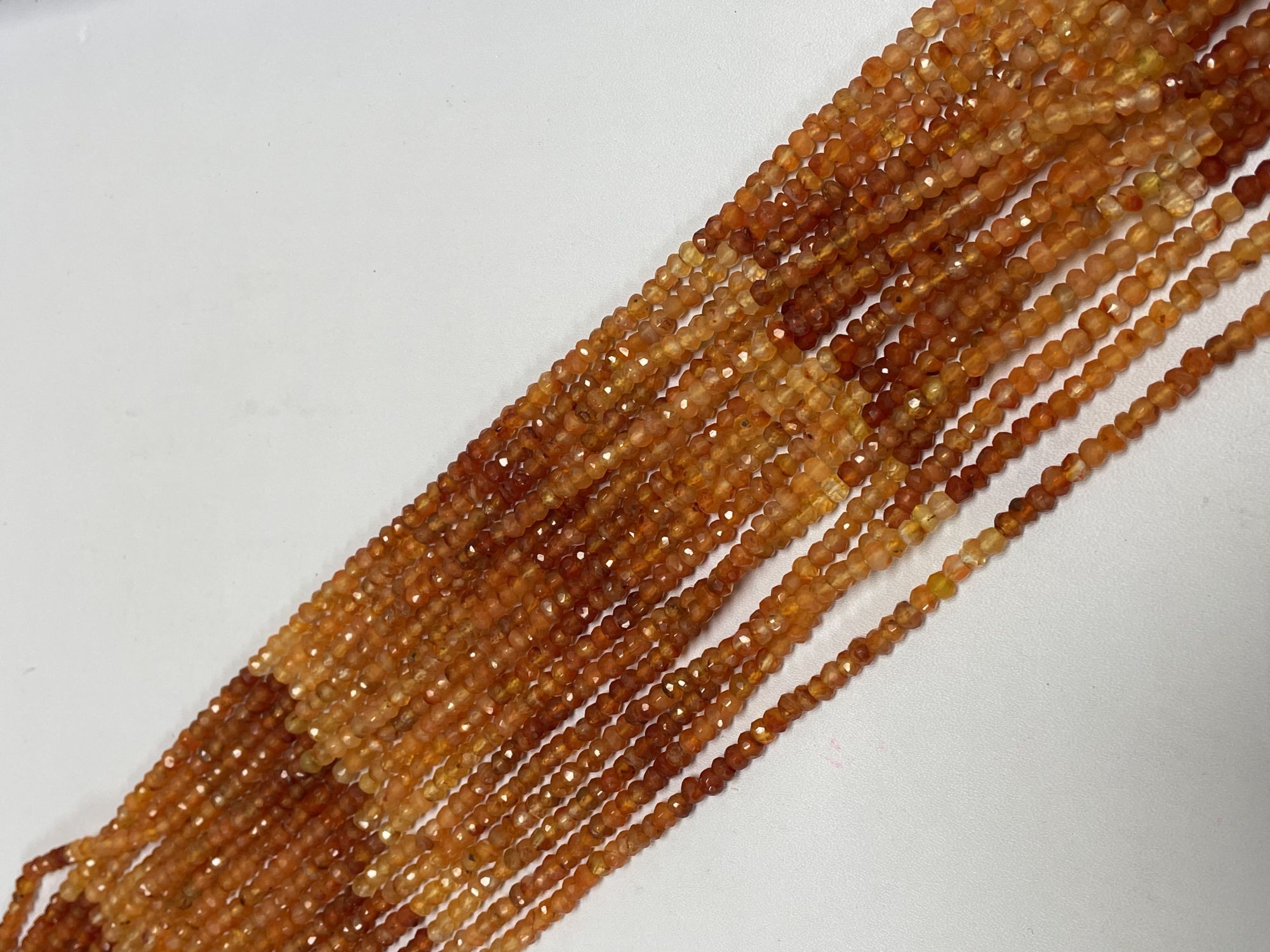 Shaded Carnelian Rondelle Faceted