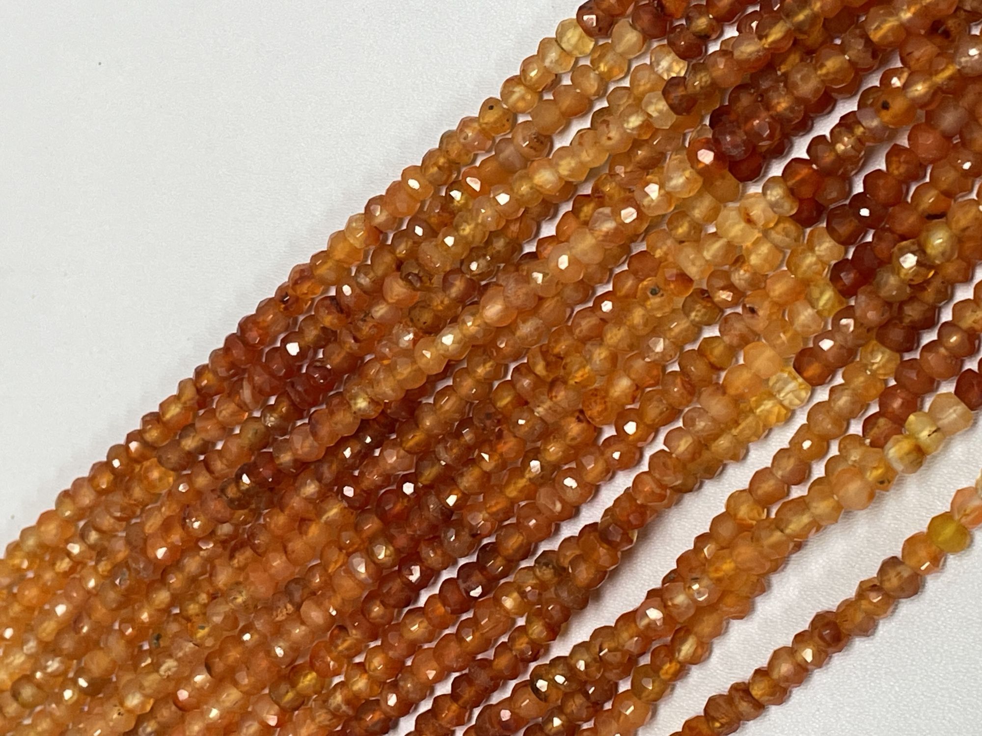 Shaded Carnelian Rondelle Faceted