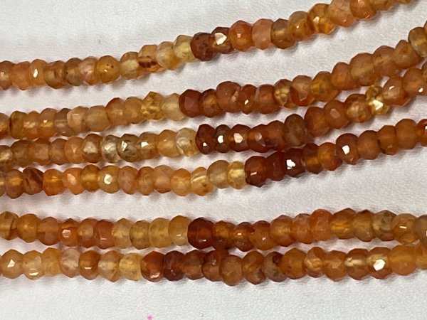 Shaded Carnelian Rondelle Faceted