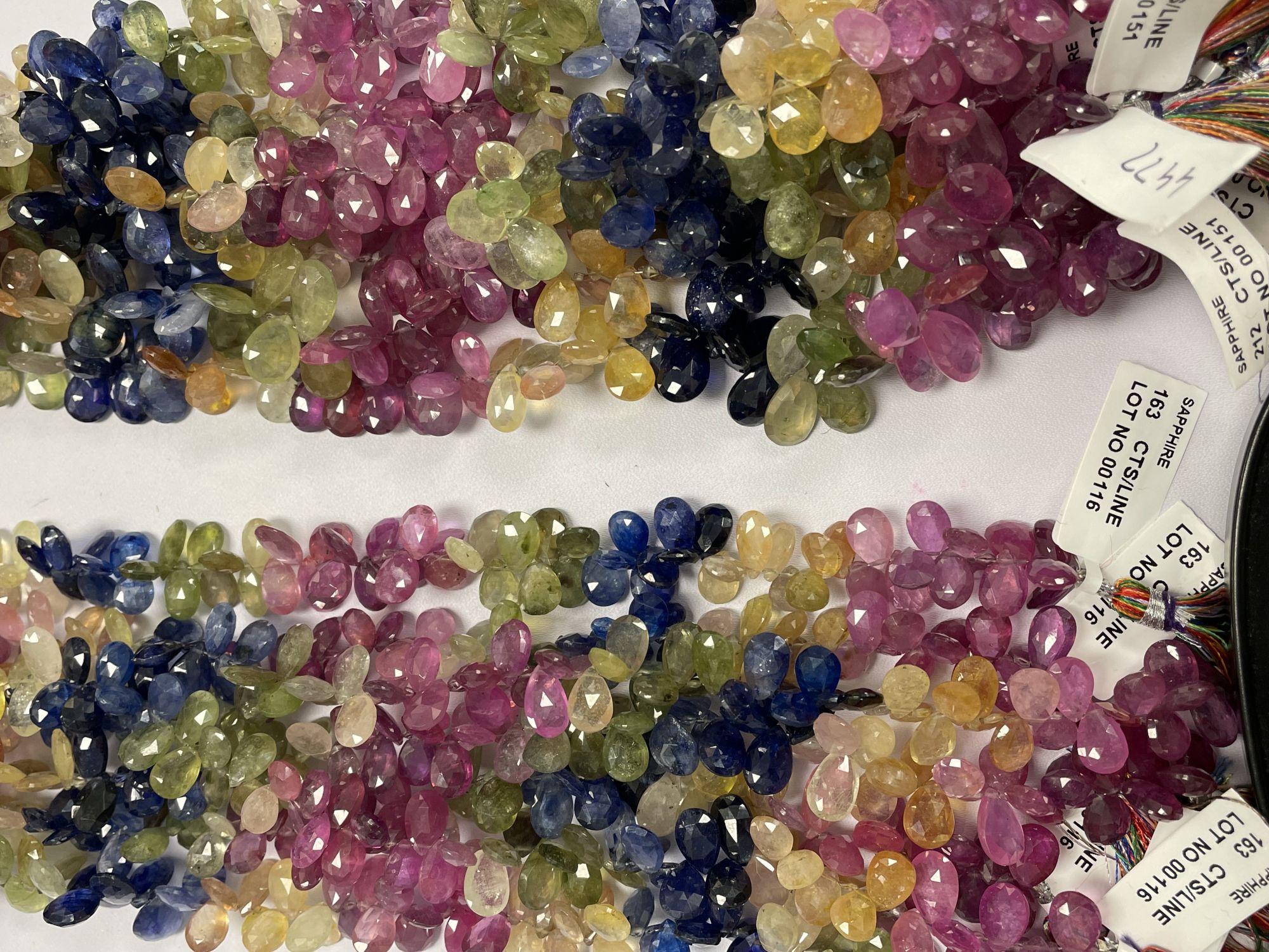 Multi Color Sapphire Pear Faceted