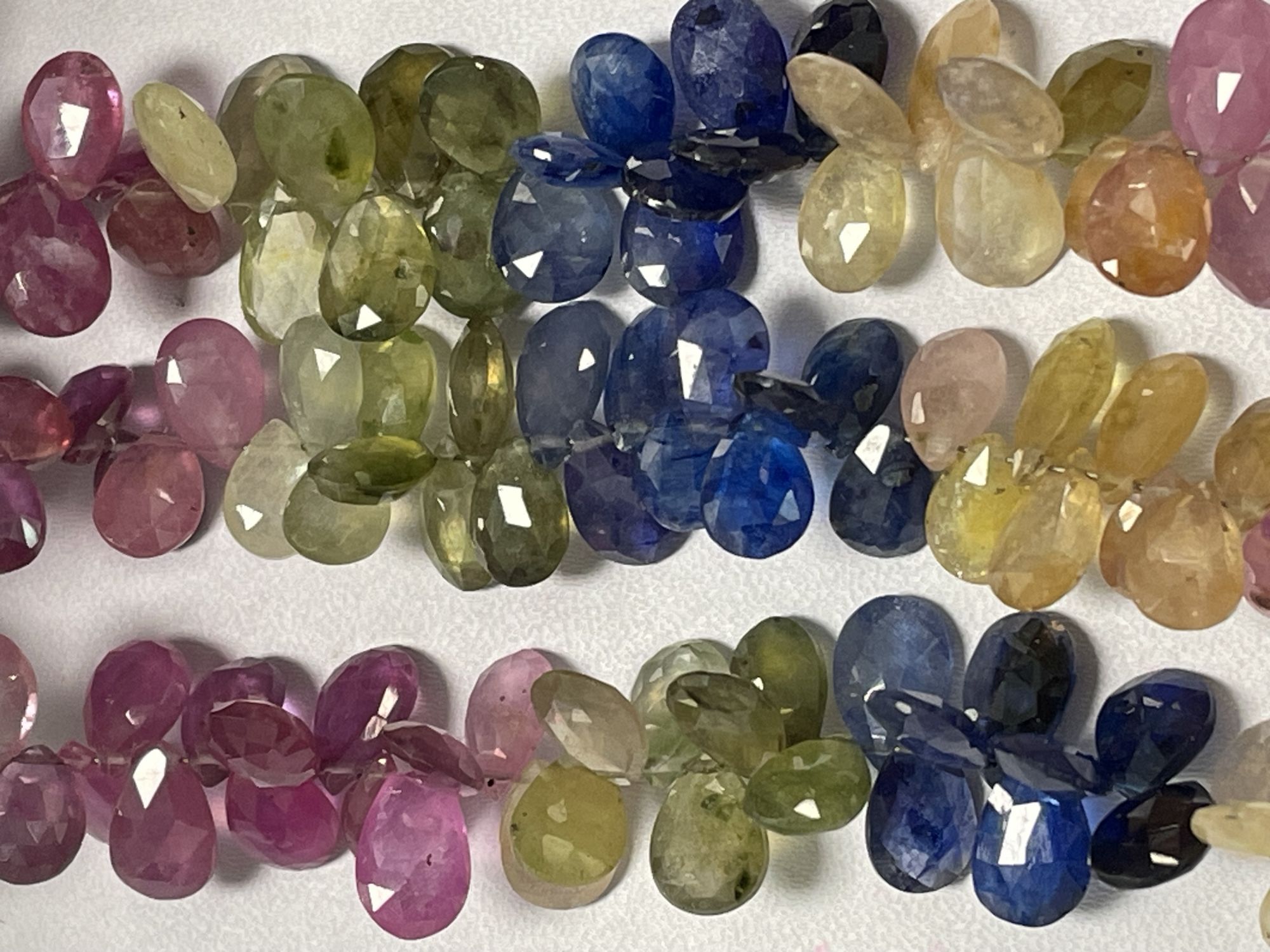 Multi Color Sapphire Pear Faceted