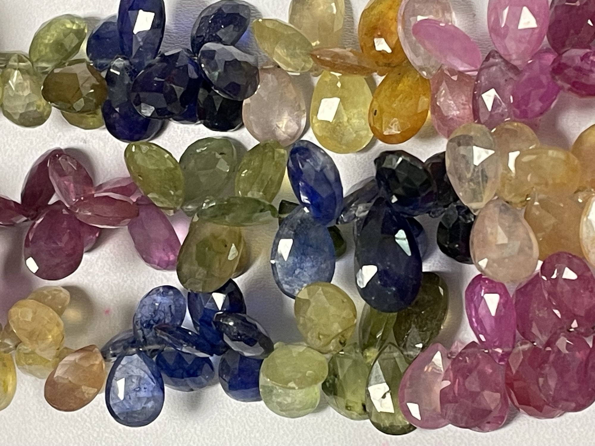 Multi Color Sapphire Pear Faceted