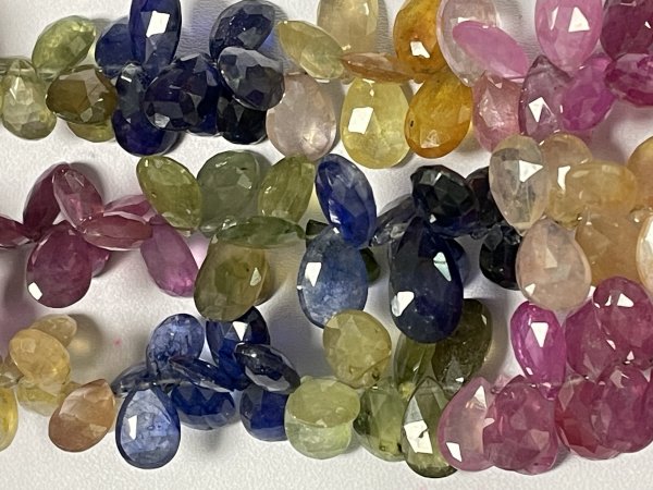 Multi Color Sapphire Pear Faceted