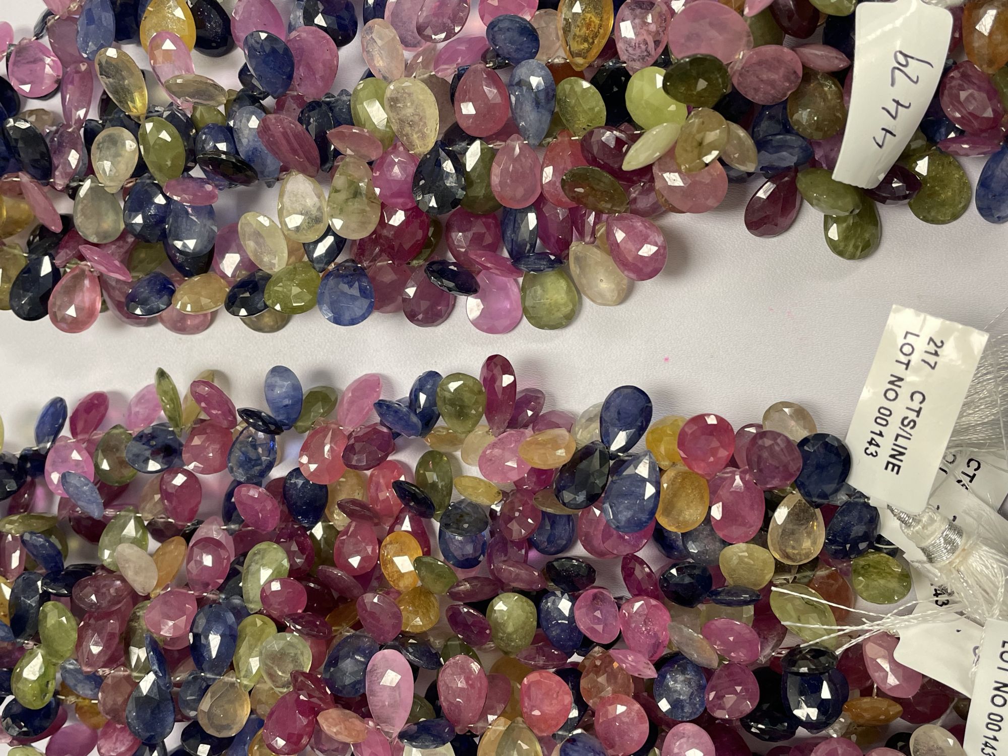 Multi Color Sapphire Pear Faceted