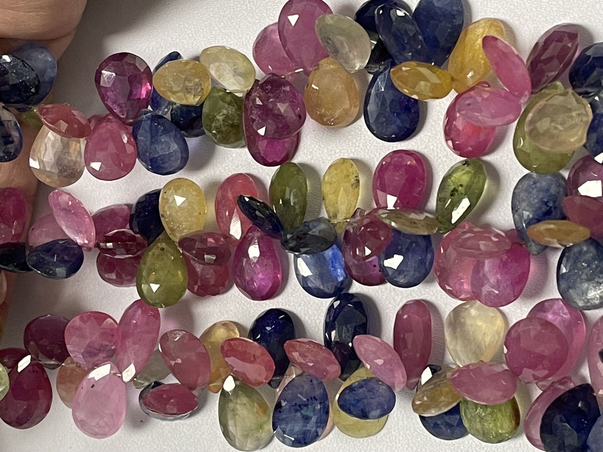 Multi Color Sapphire Pear Faceted