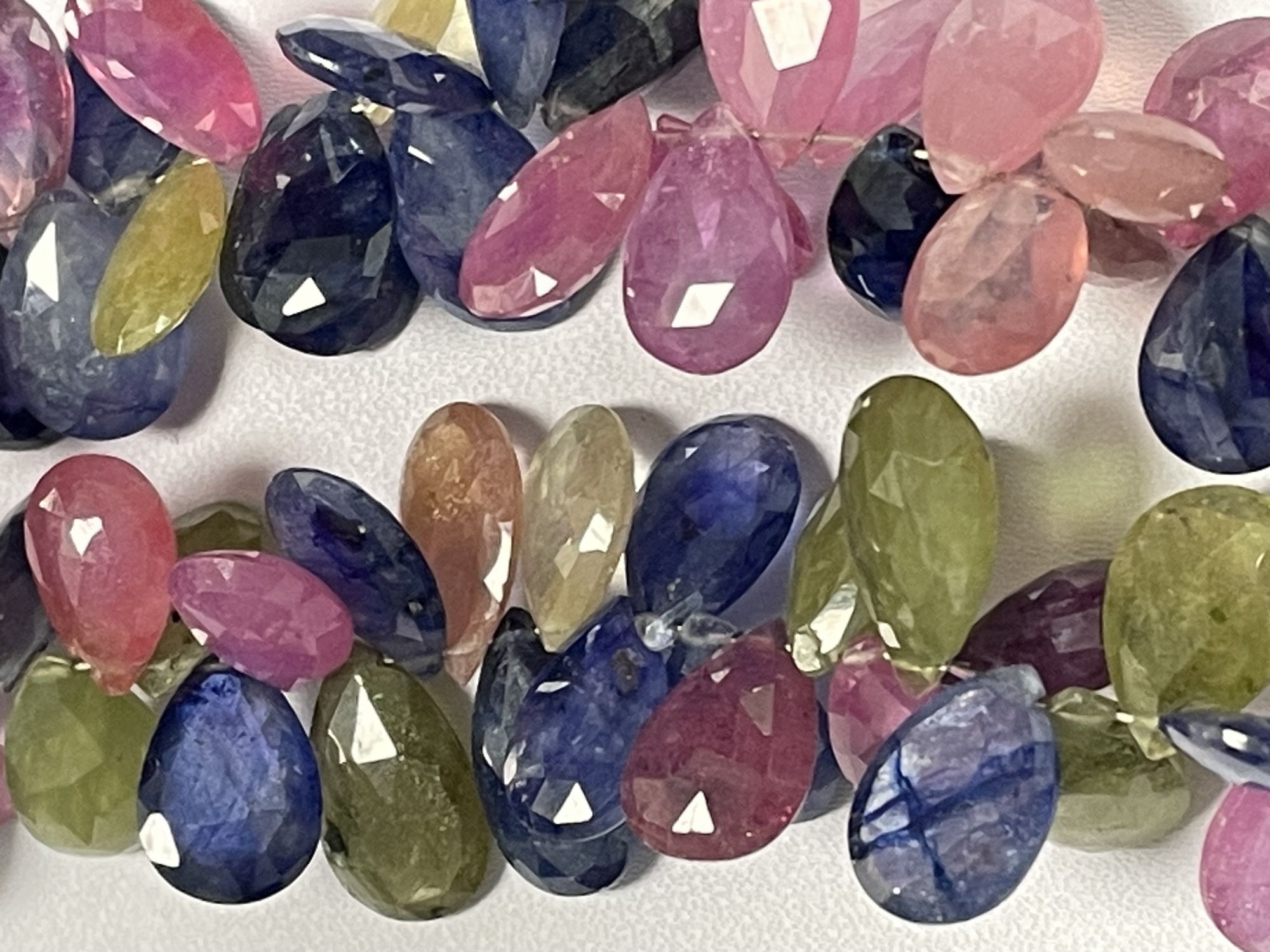 Multi Color Sapphire Pear Faceted