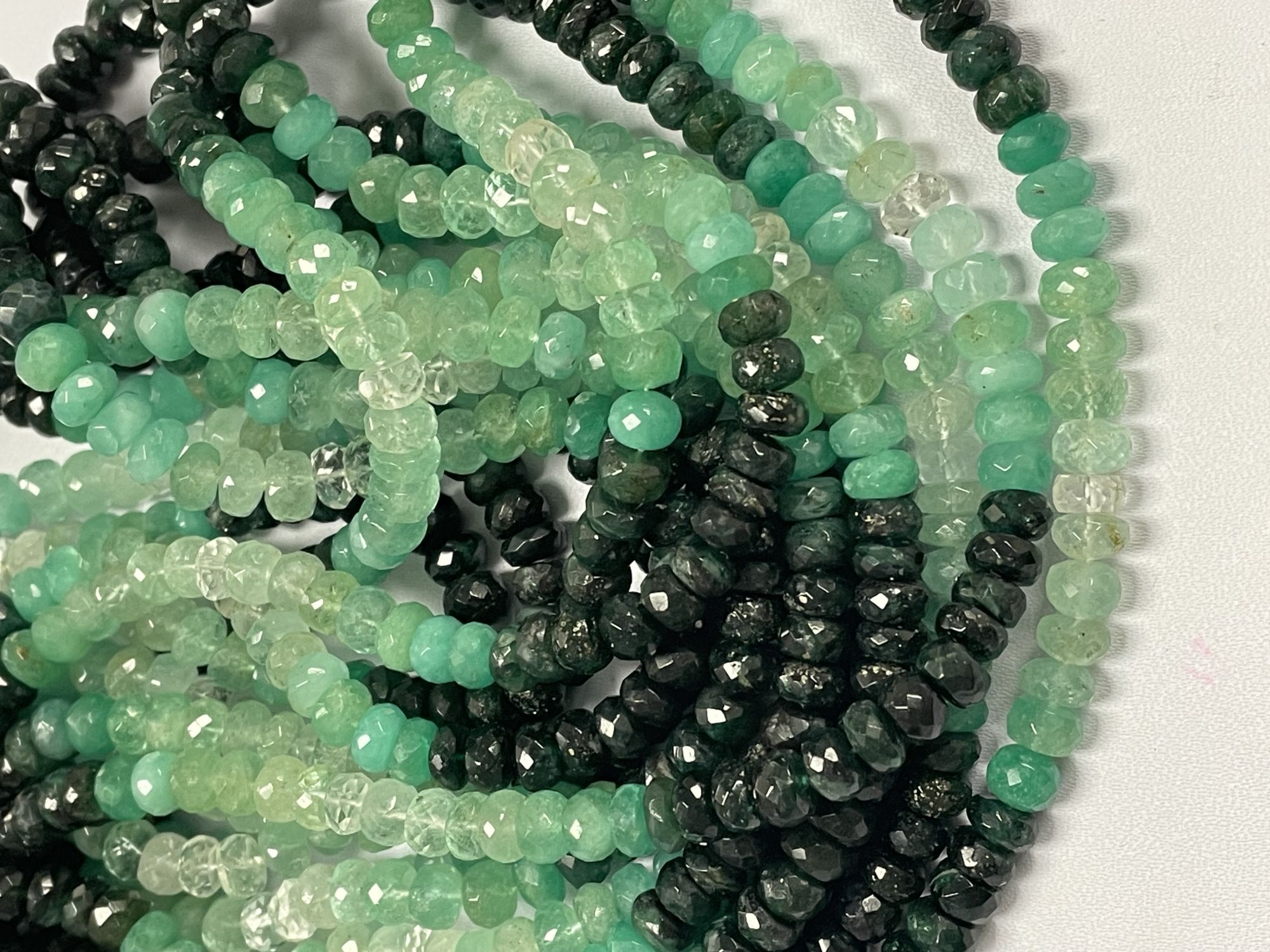 Shaded Emerald Rondelle Faceted