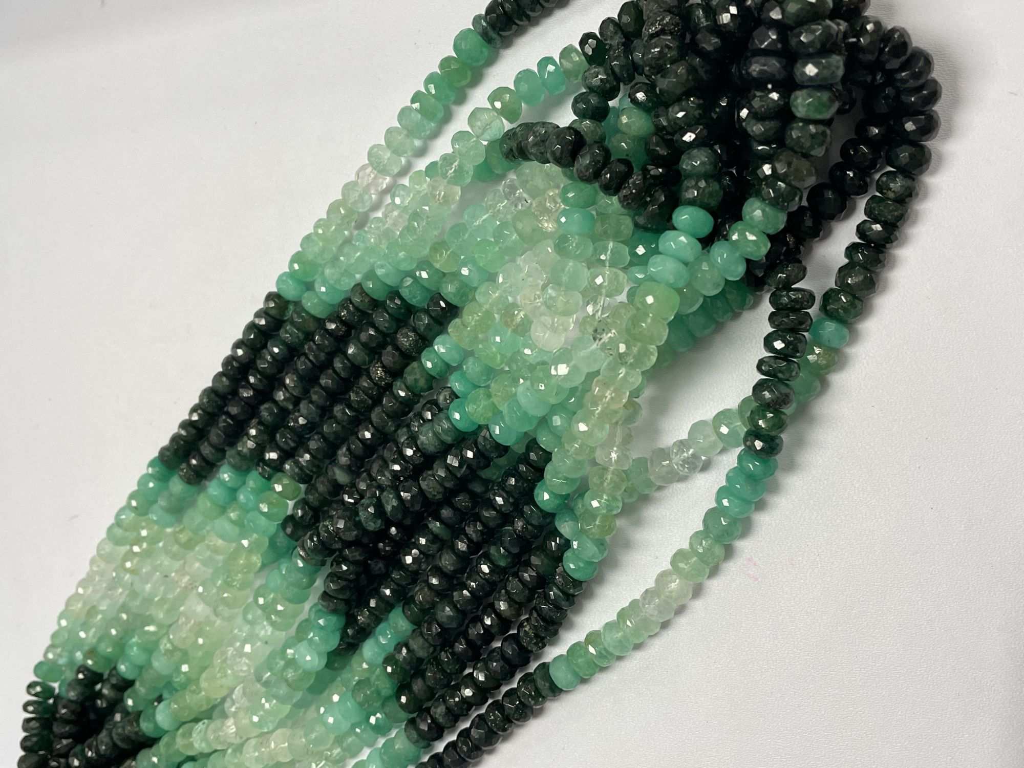 Shaded Emerald Rondelle Faceted