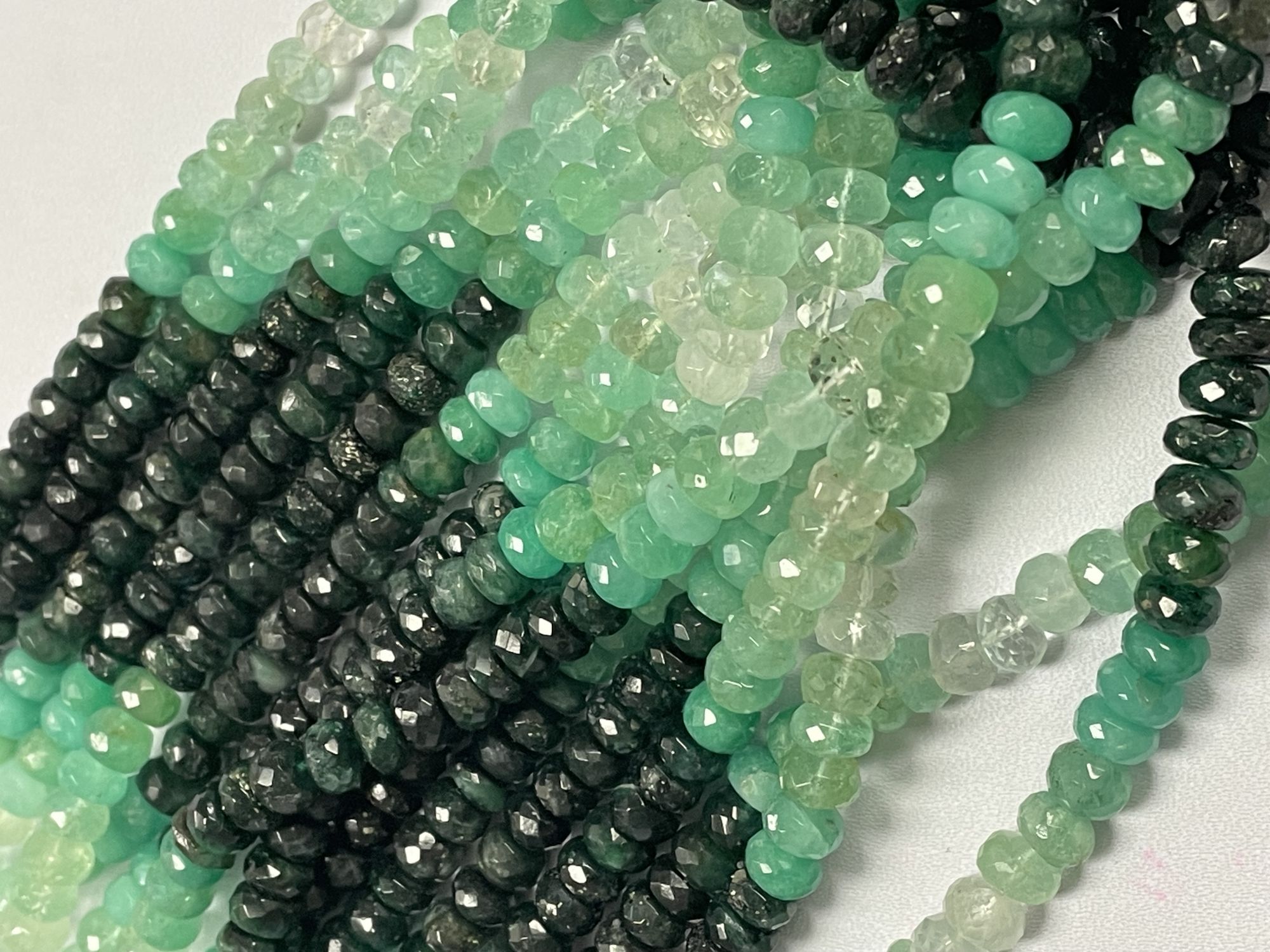 Shaded Emerald Rondelle Faceted