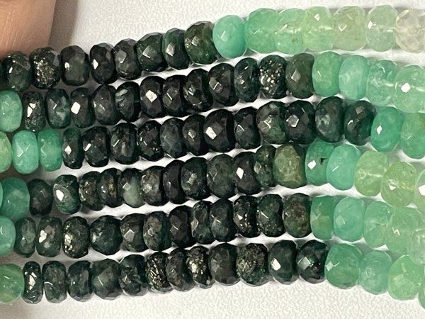 Shaded Emerald Rondelle Faceted