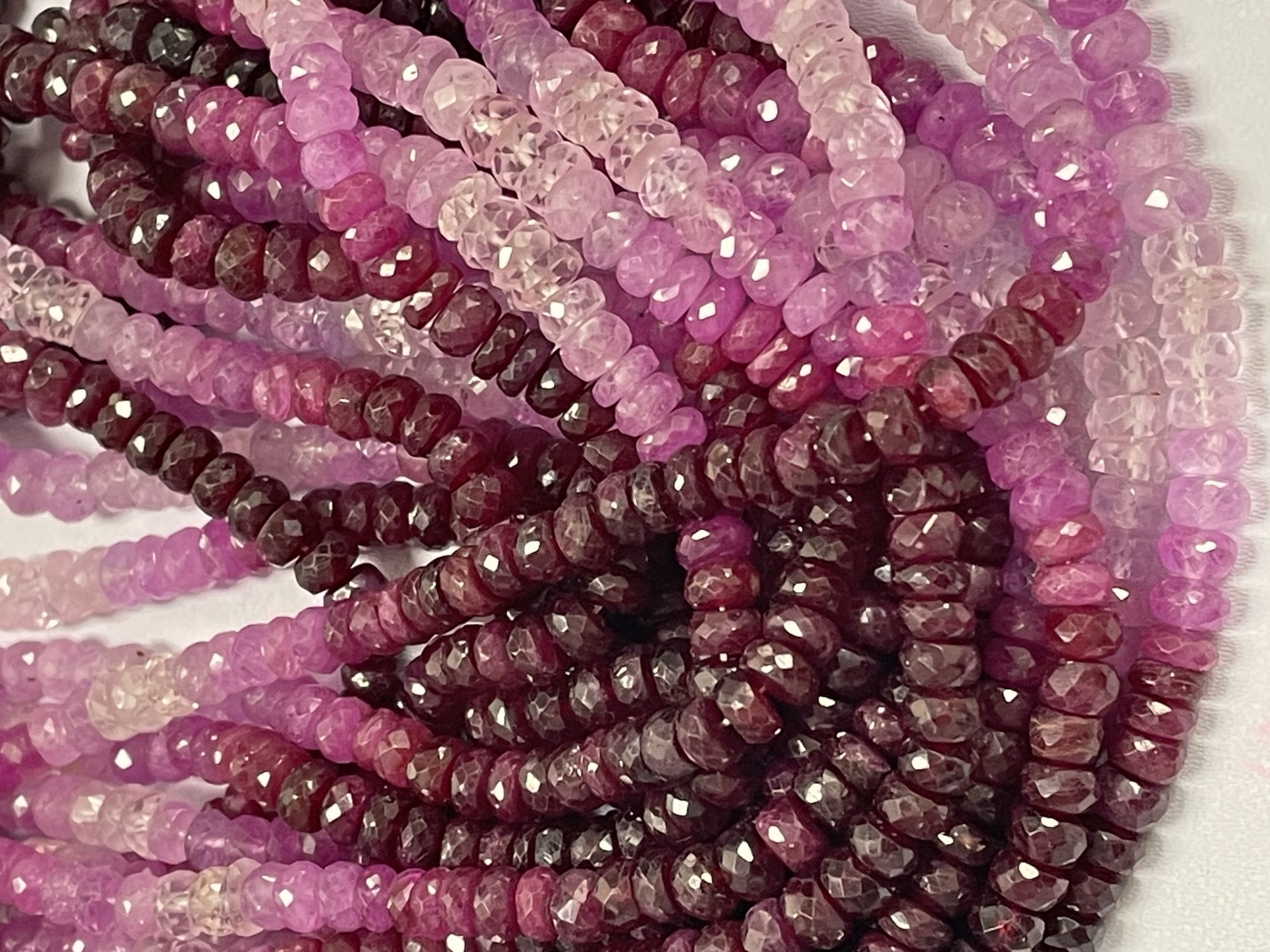 Shaded Ruby Rondelle Faceted