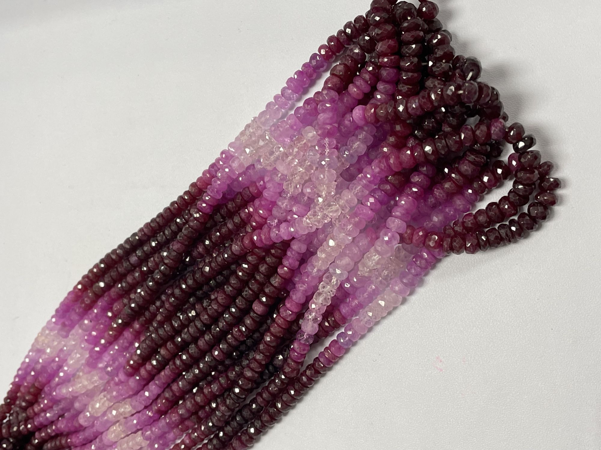 Shaded Ruby Rondelle Faceted