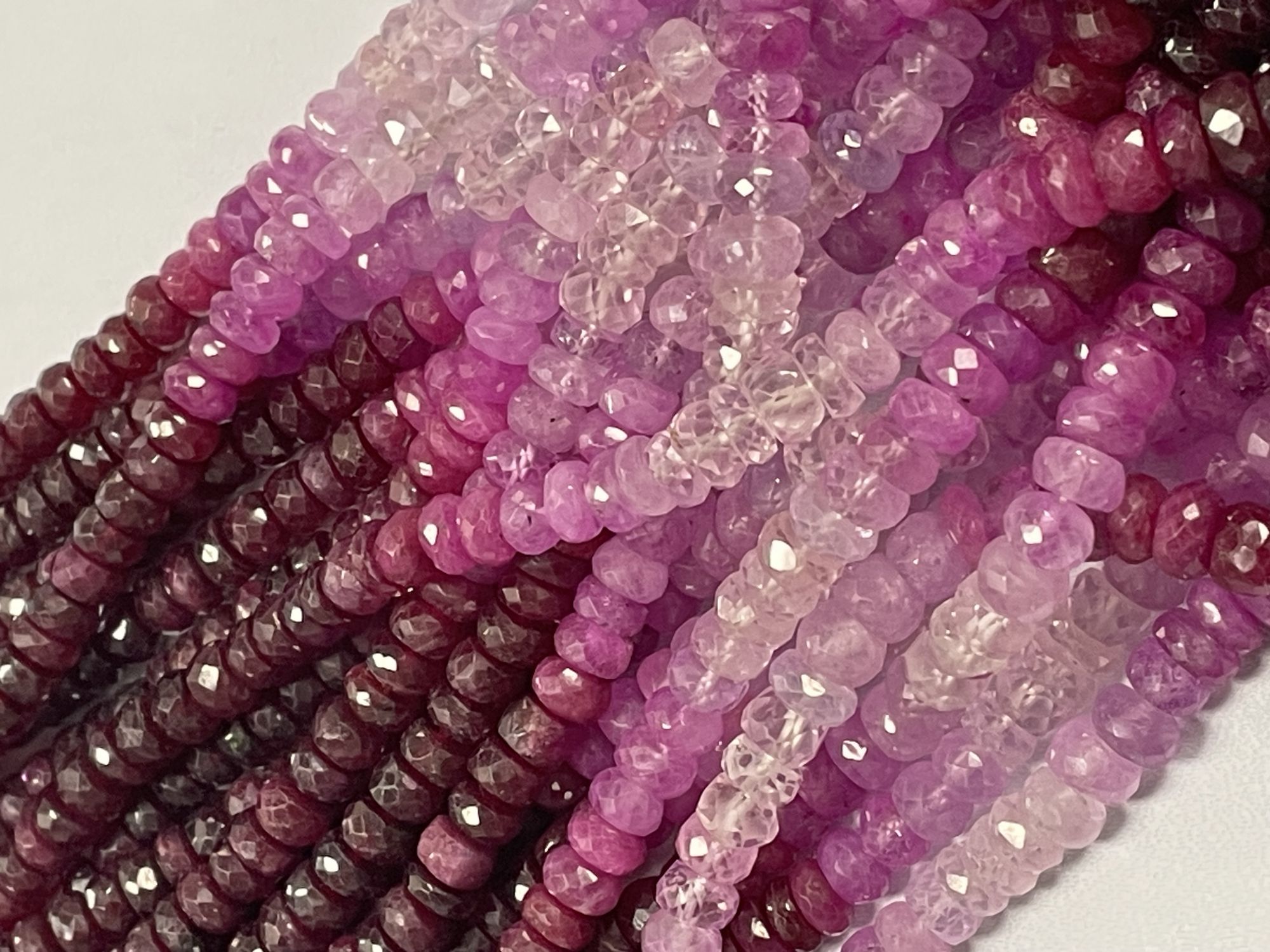 Shaded Ruby Rondelle Faceted