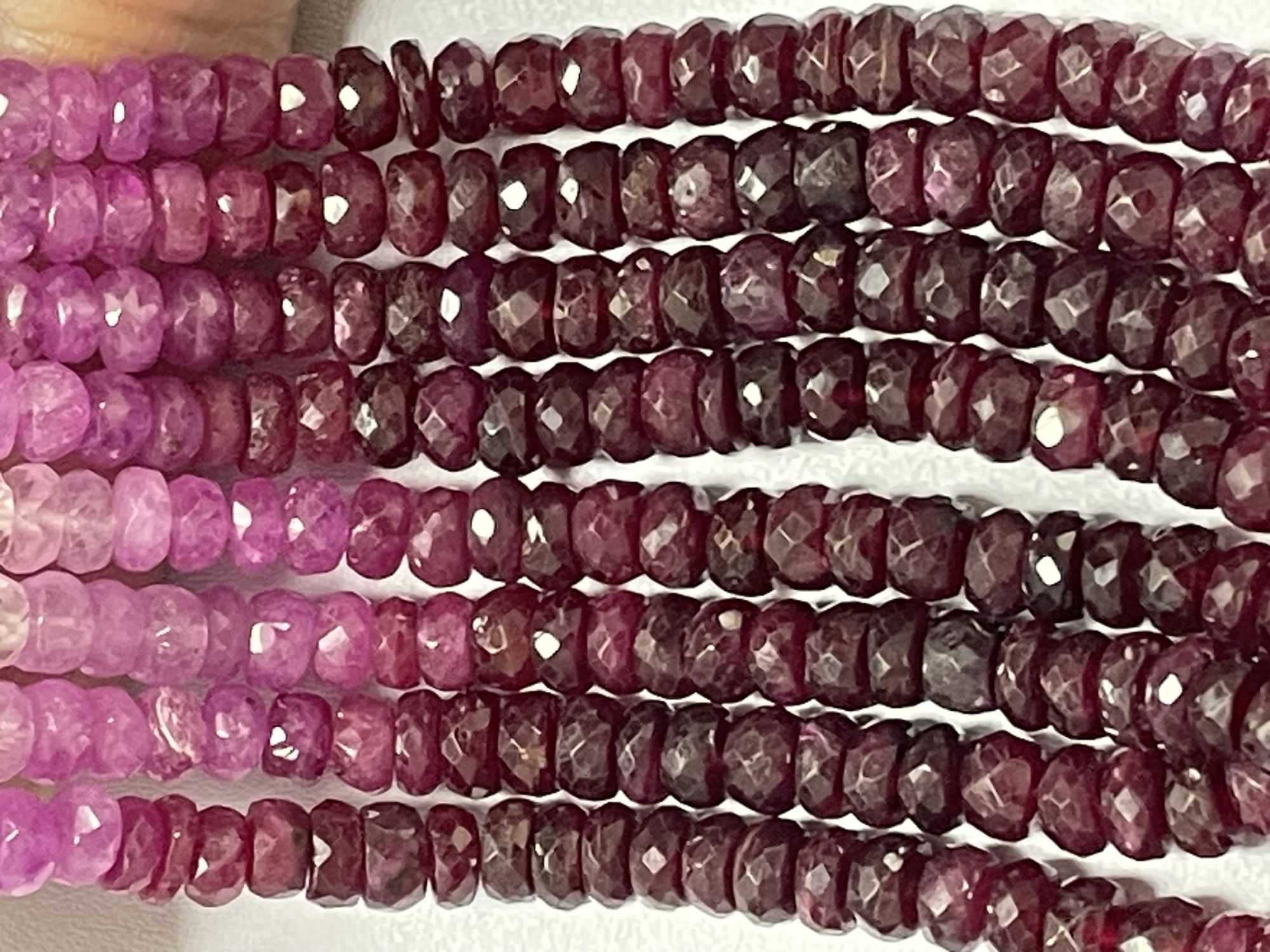 Shaded Ruby Rondelle Faceted