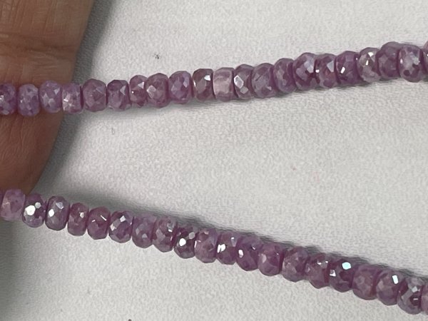 Coated Pink Sapphire Rondelle Faceted