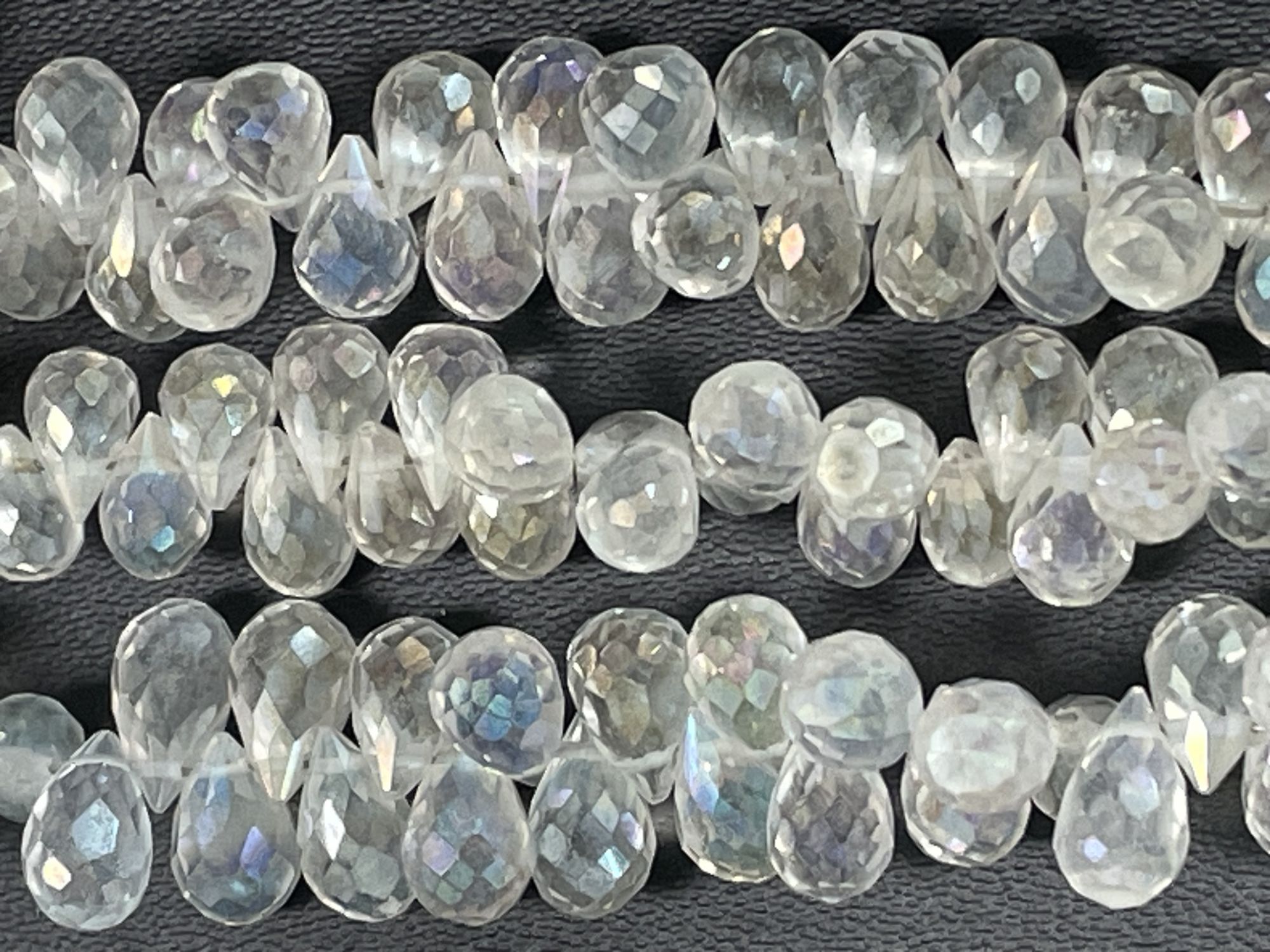 Mystic White Quartz Drop Faceted