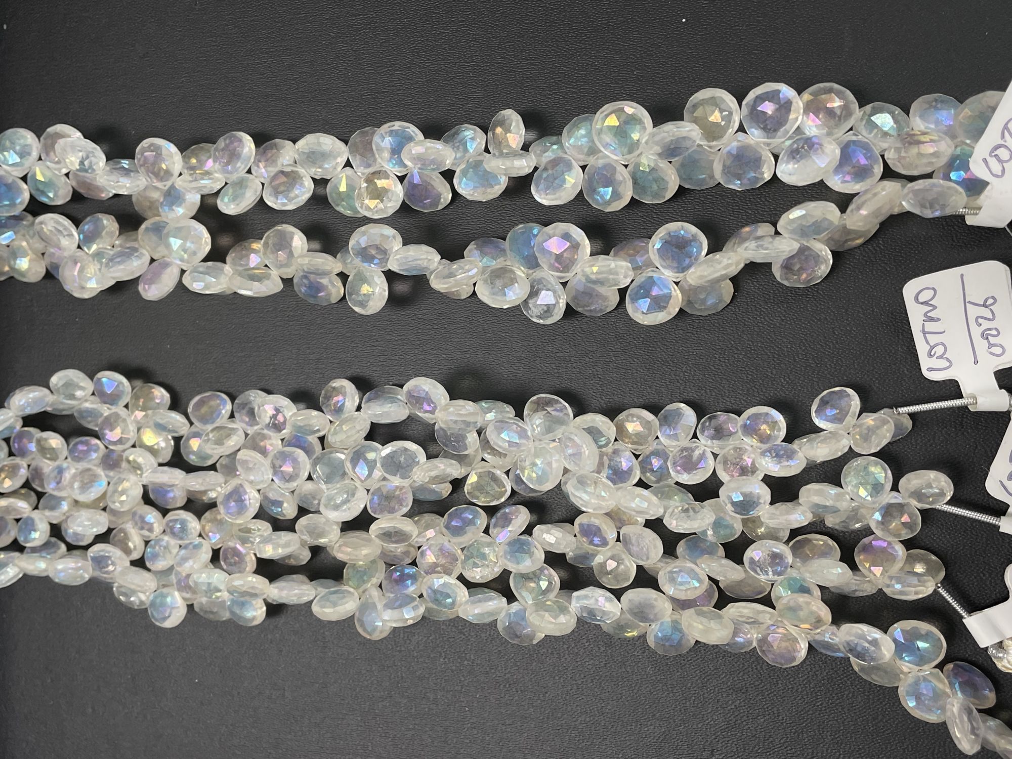 Mystic White Quartz Heart Faceted