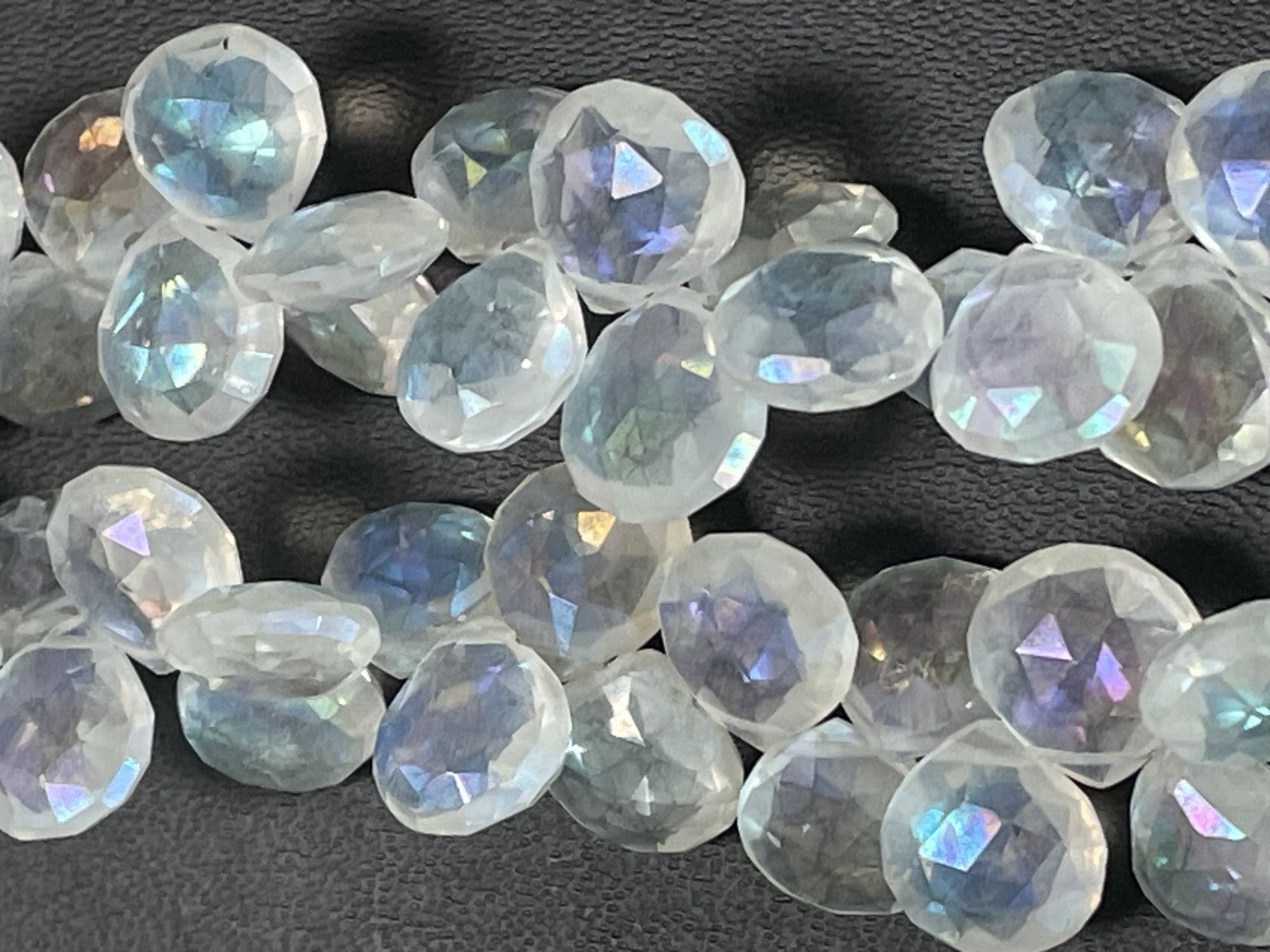 Mystic White Quartz Heart Faceted