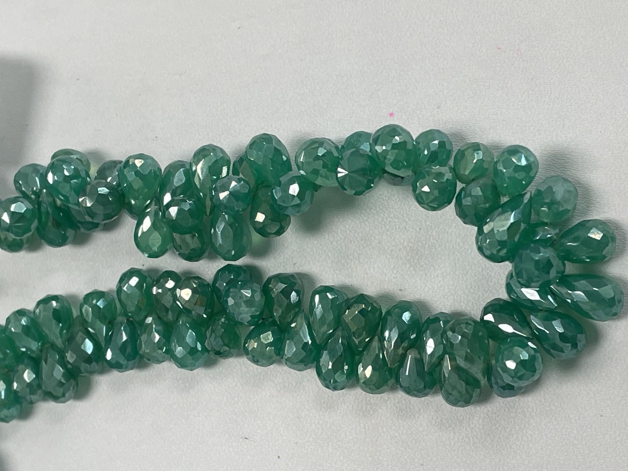 Mystic Green Onyx  Drop Faceted