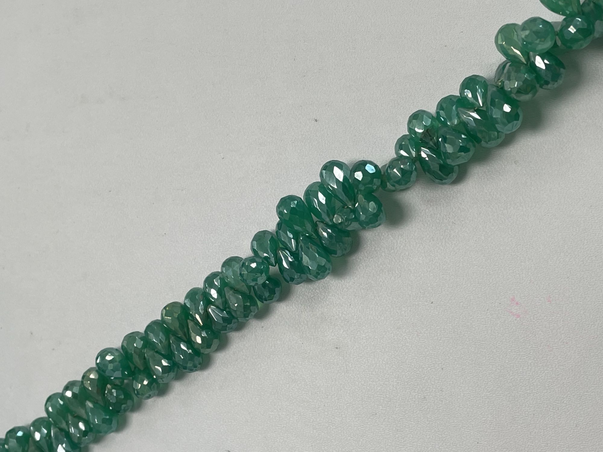 Mystic Green Onyx  Drop Faceted