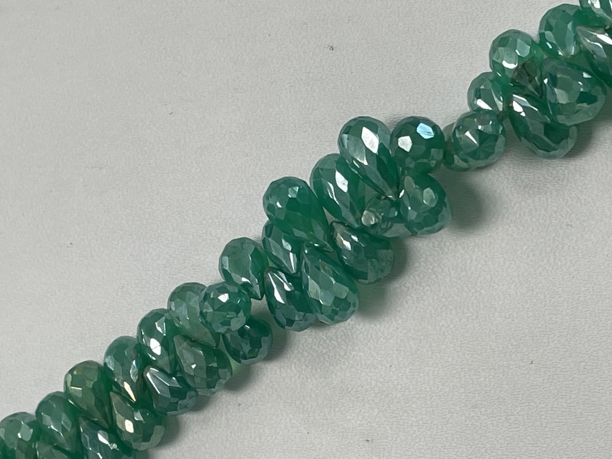 Mystic Green Onyx Drop Faceted