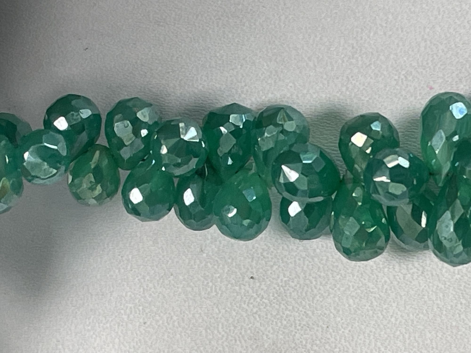 Mystic Green Onyx  Drop Faceted