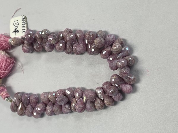 Coated Pink Sapphire Drop Faceted
