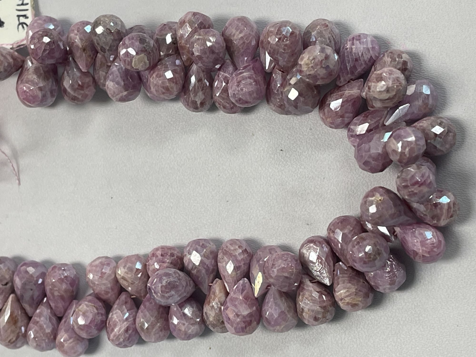 Coated Pink Sapphire Drop Faceted