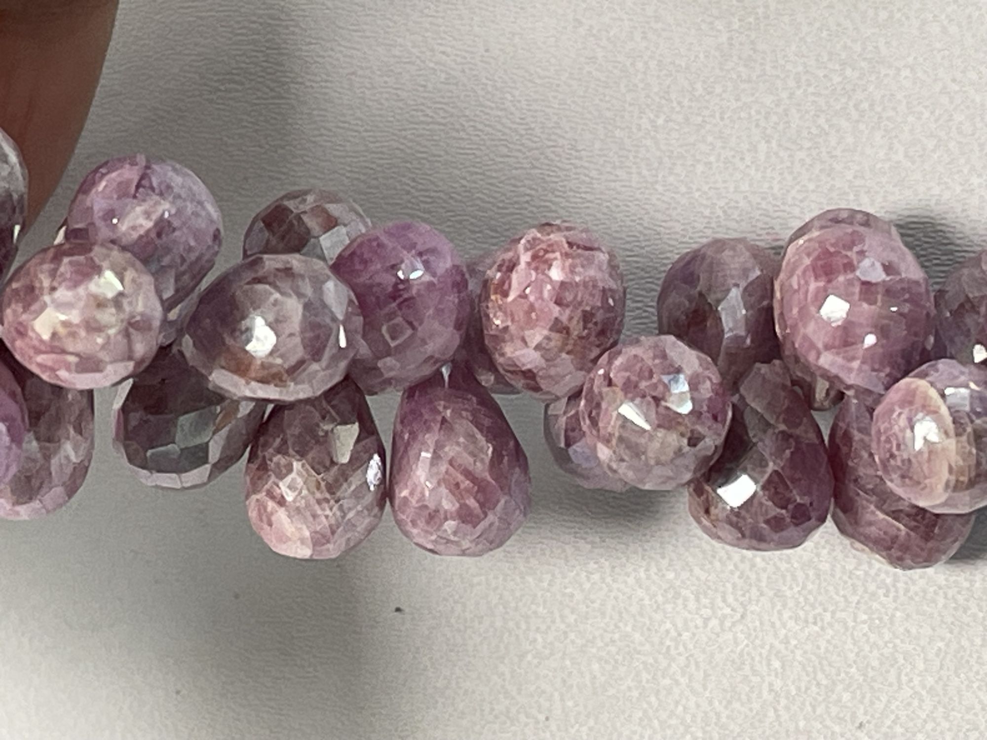 Coated Pink Sapphire Drop Faceted