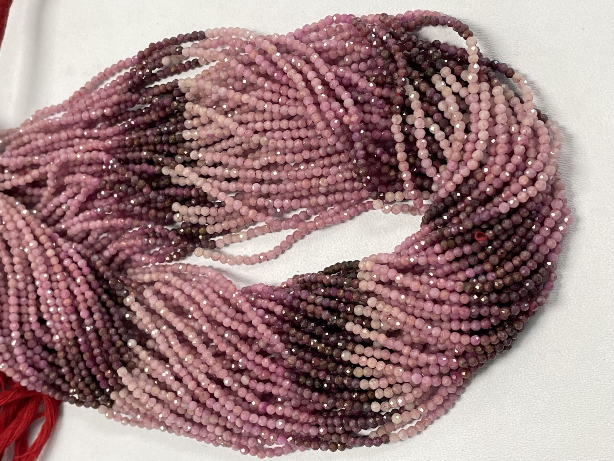 Shaded Ruby Rondelle Faceted