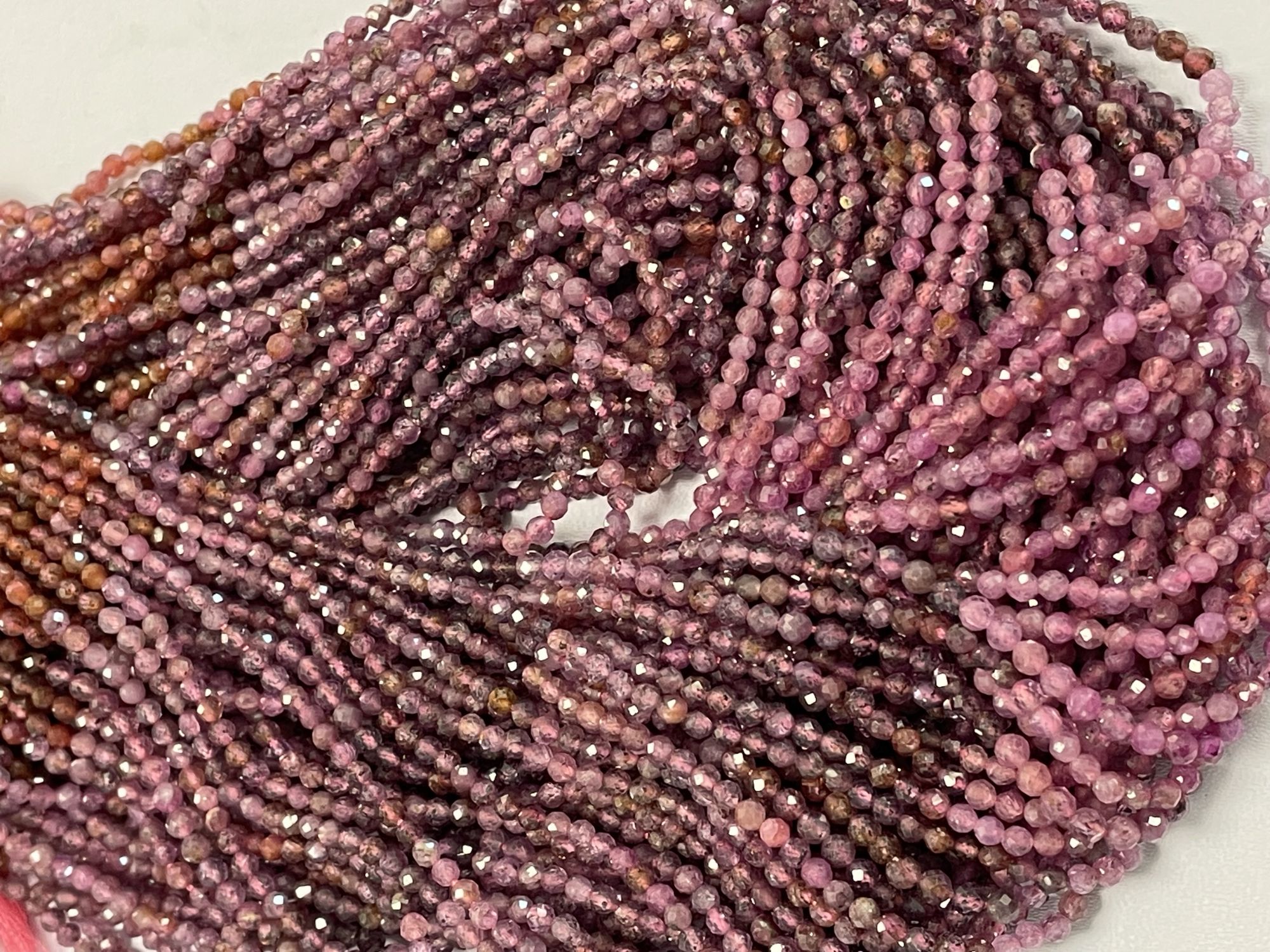 Shaded Ruby Rondelle Faceted