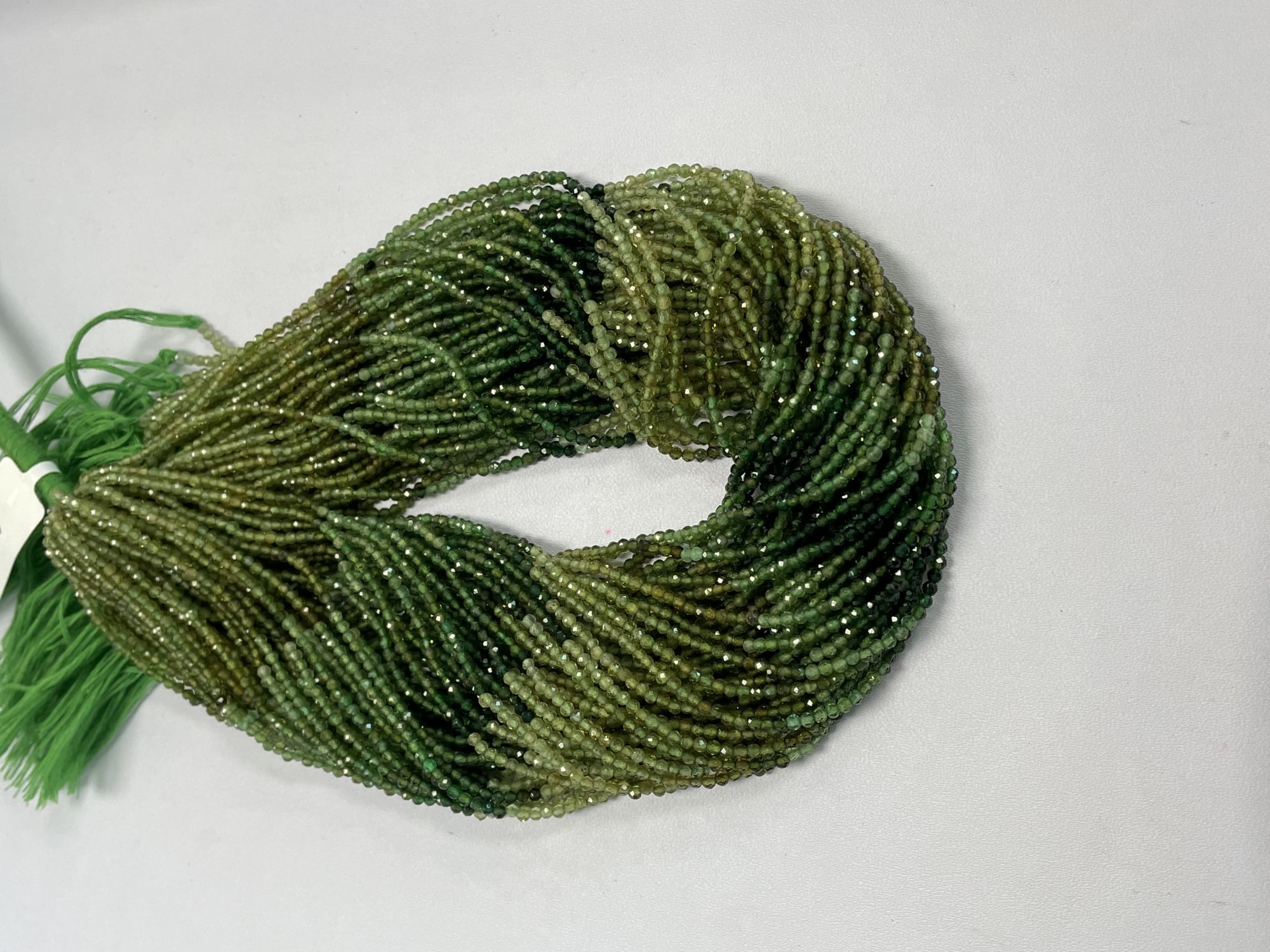 Shaded Green Tourmaline Rondelle Faceted