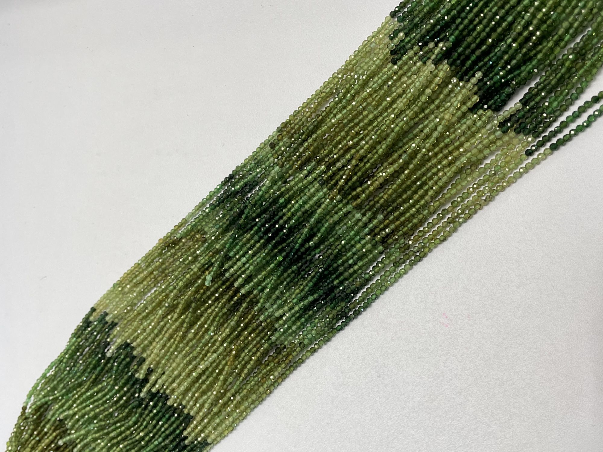 Shaded Green Tourmaline Rondelle Faceted