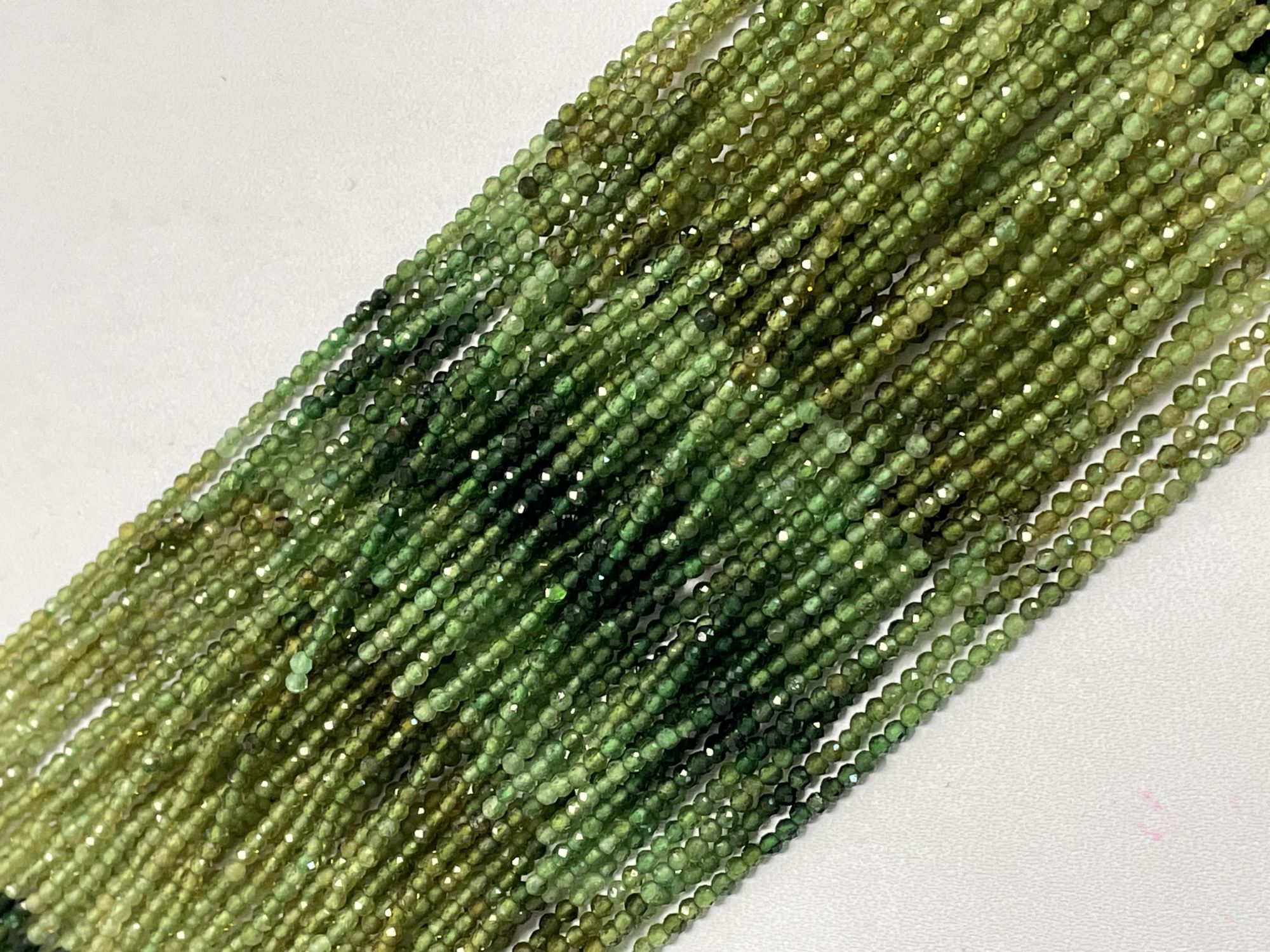 Shaded Green Tourmaline Rondelle Faceted