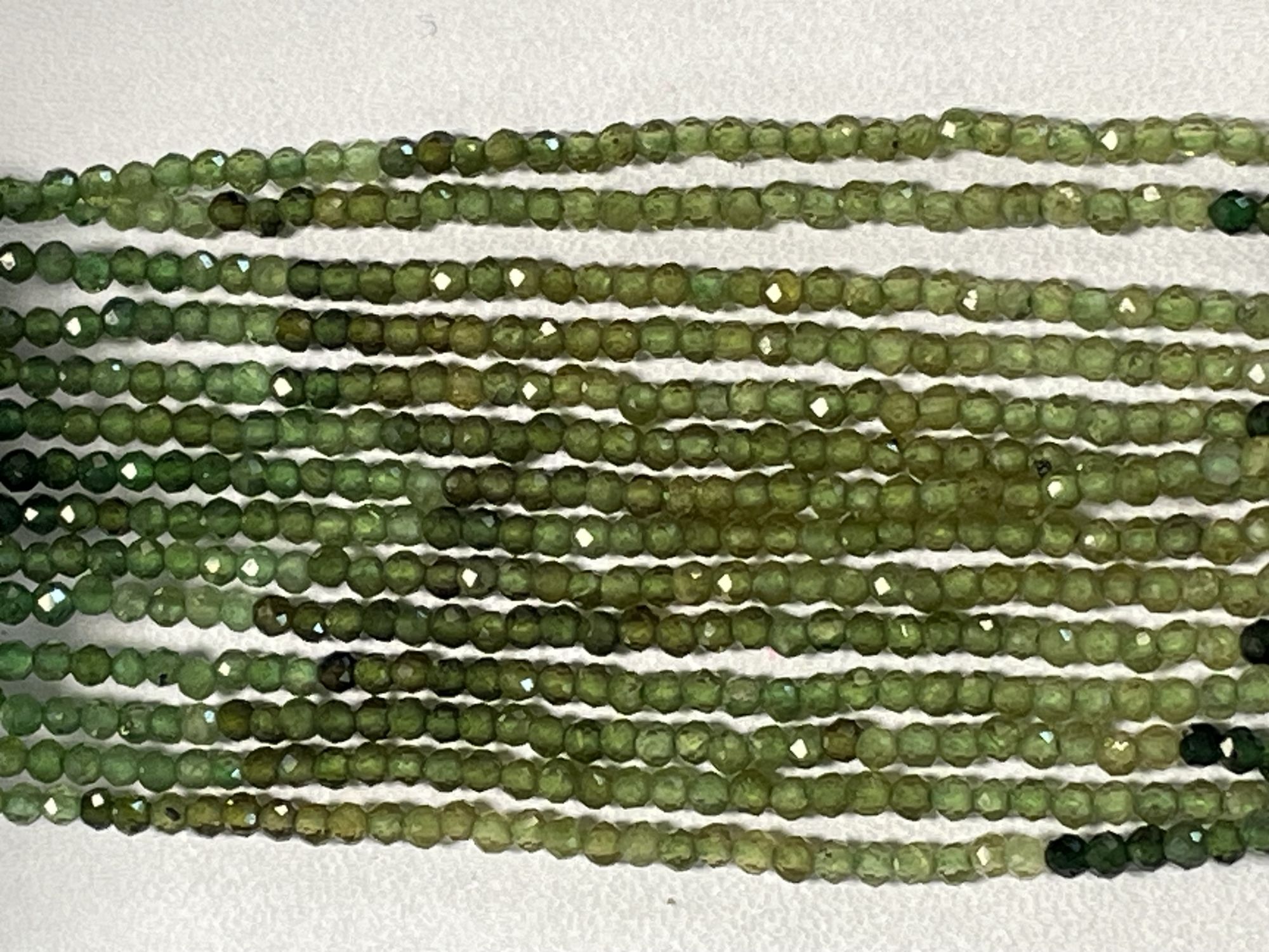 Shaded Green Tourmaline Rondelle Faceted