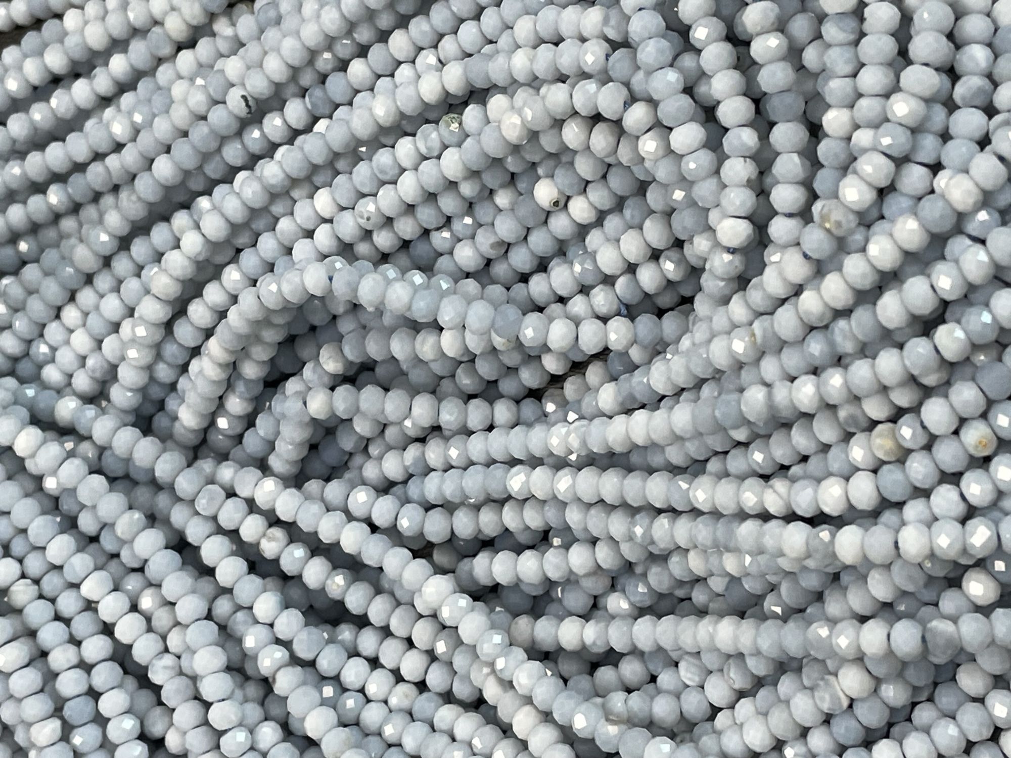 Blue Opal Rondelle Faceted