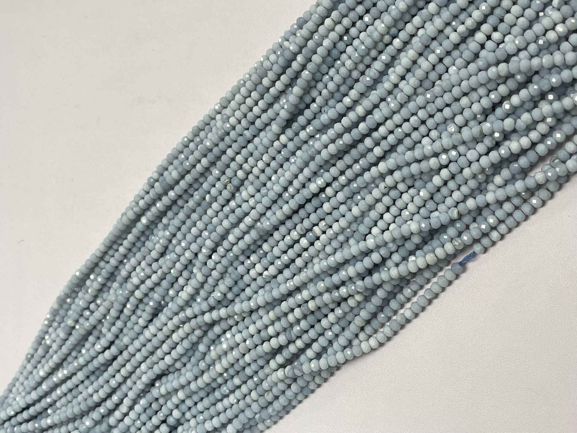 Blue Opal Rondelle Faceted