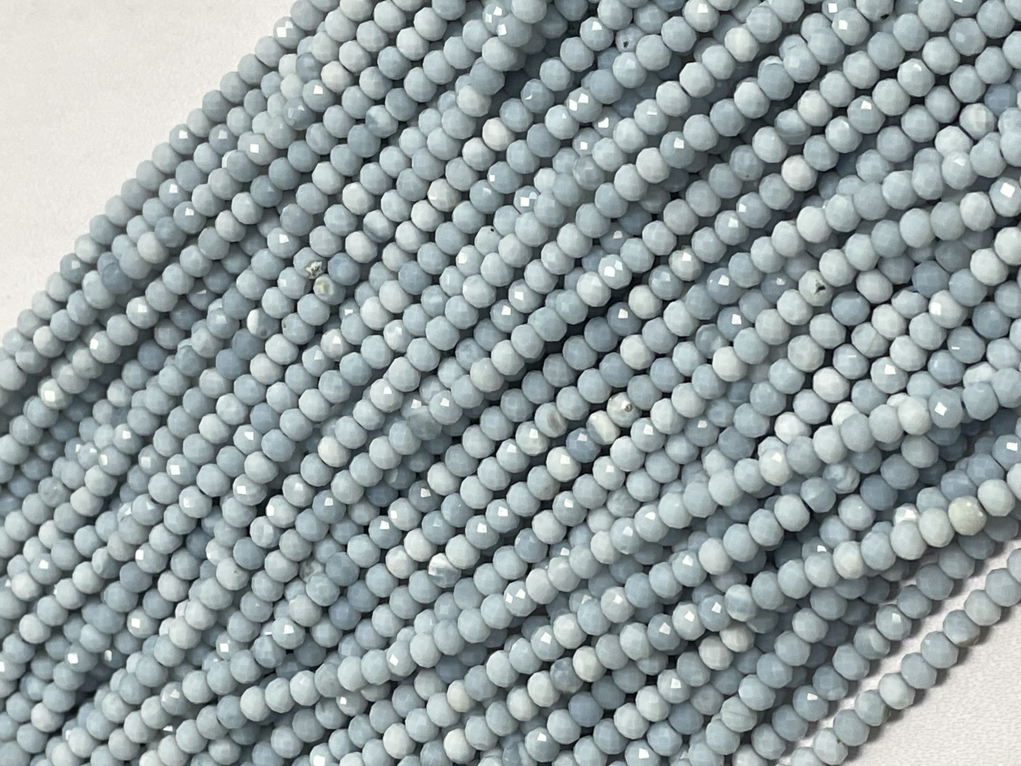 Blue Opal Rondelle Faceted