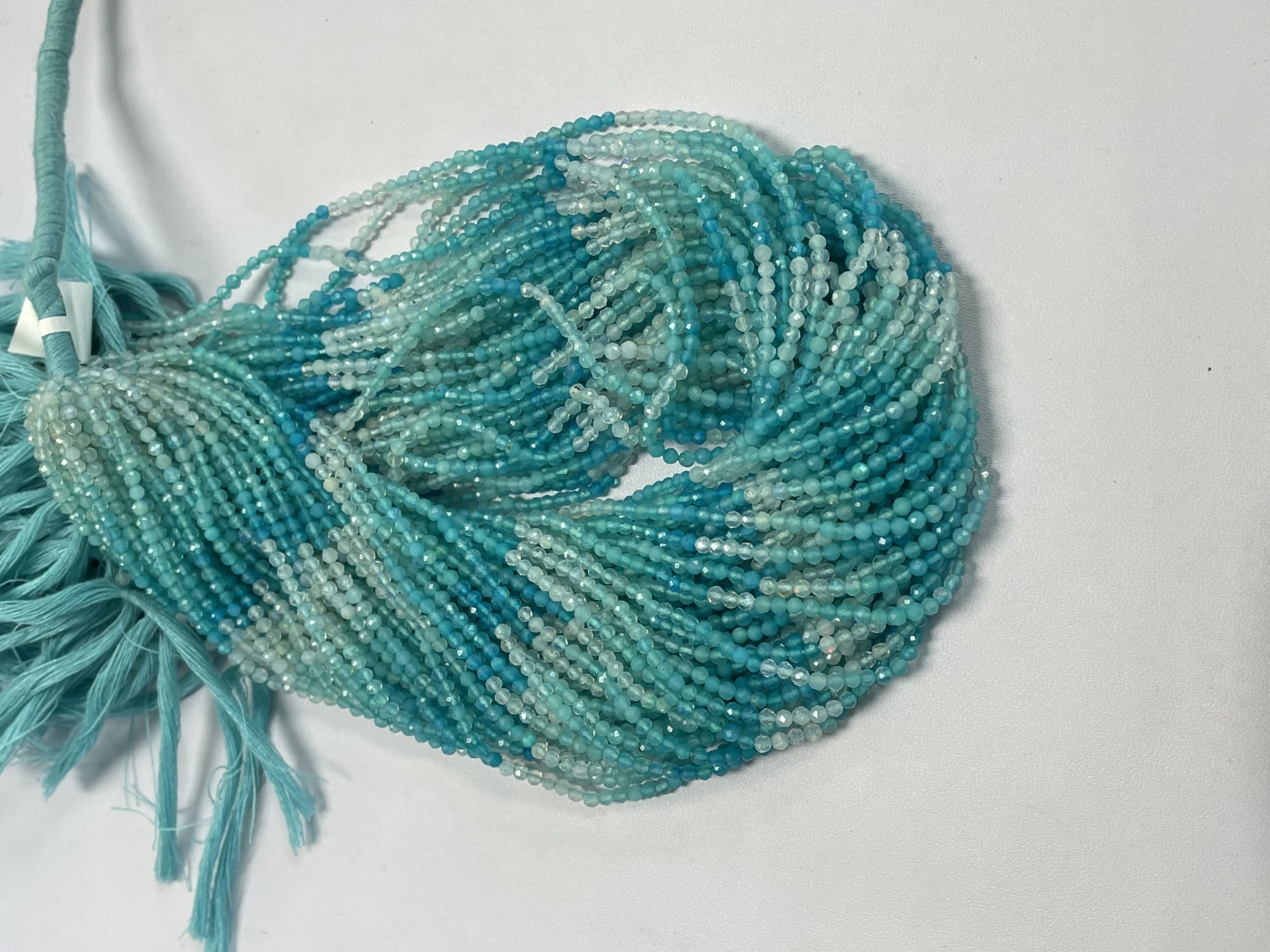 Shaded Blue Ethiopian Opal Rondelle Faceted