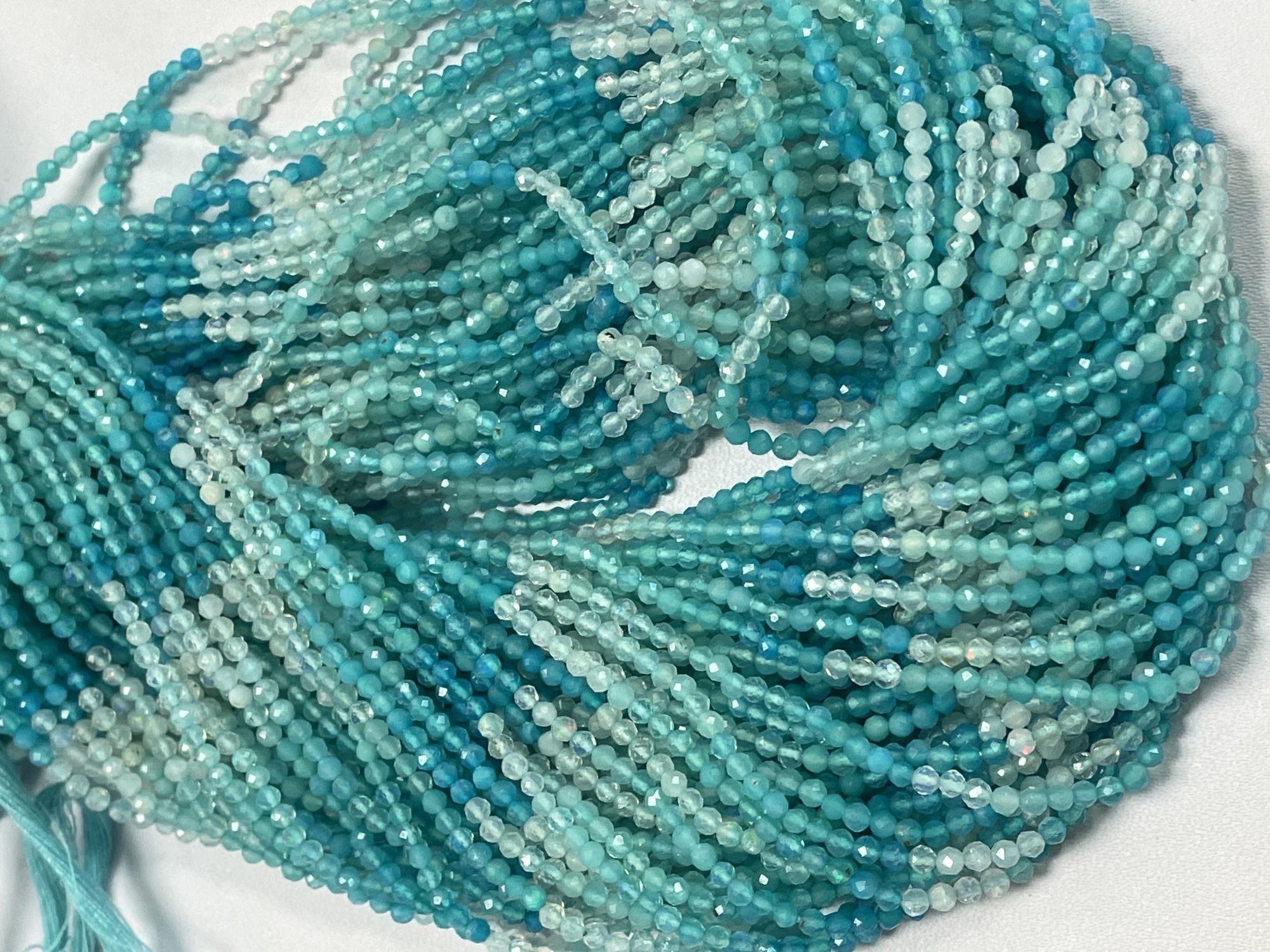 Shaded Blue Ethiopian Opal Rondelle Faceted