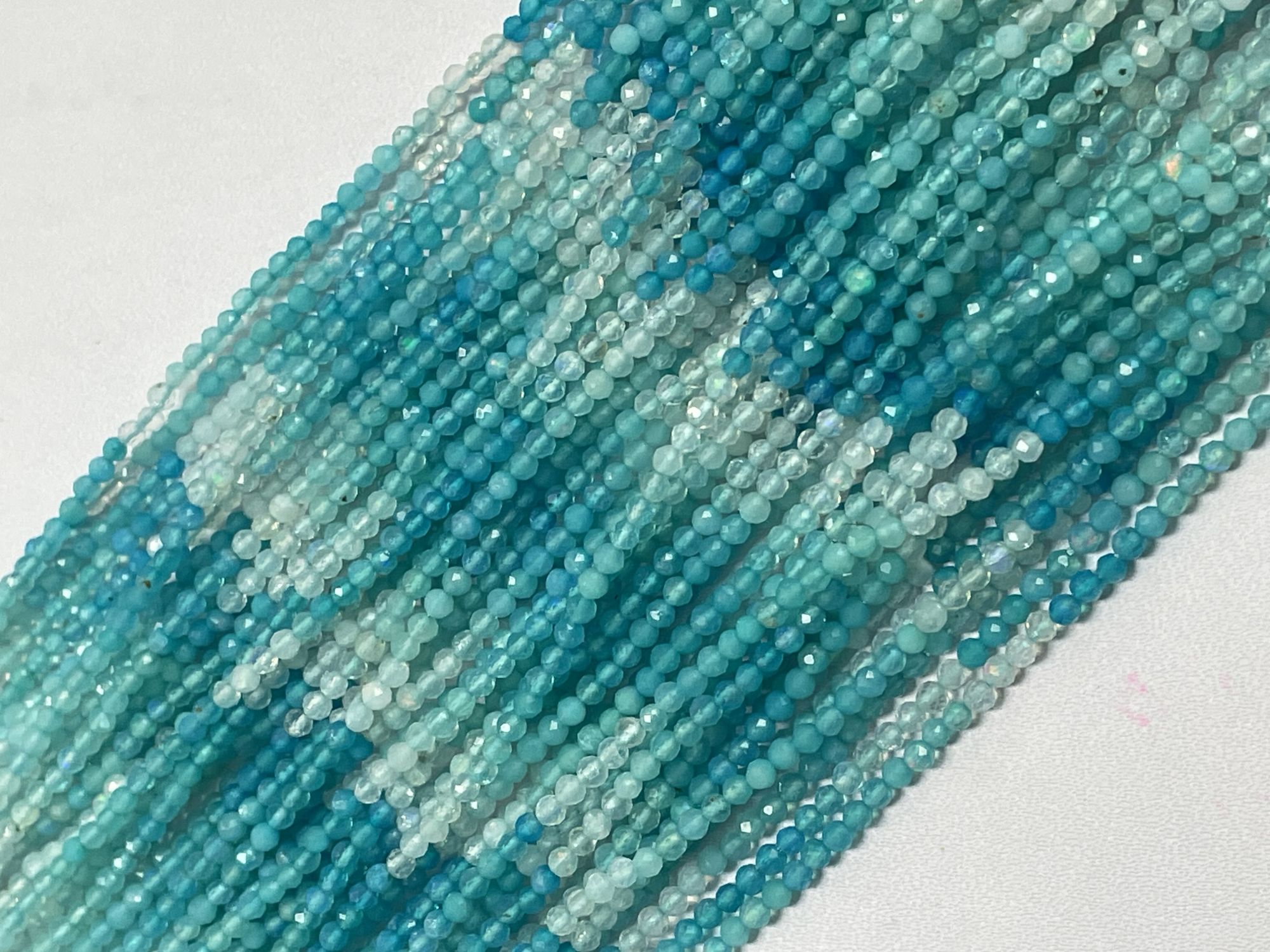 Shaded Blue Ethiopian Opal Rondelle Faceted